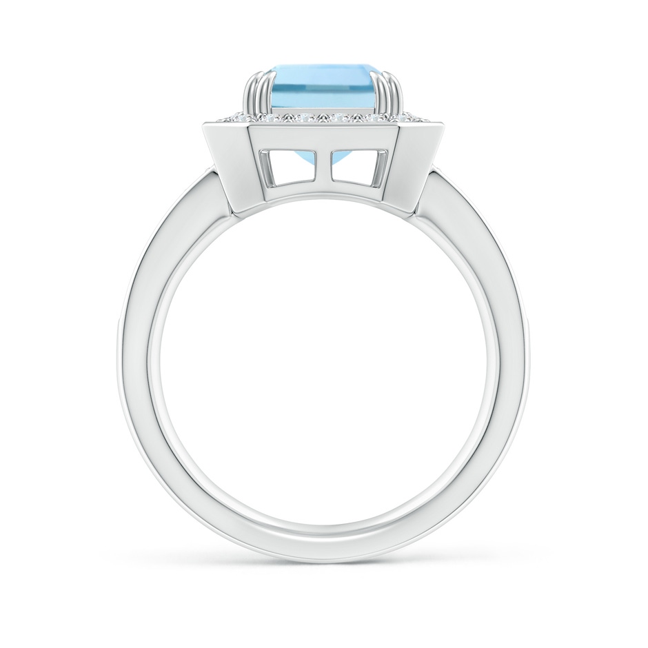 10x8mm AAA Emerald-Cut Aquamarine Engagement Ring with Diamond Halo in 18K White Gold side 199