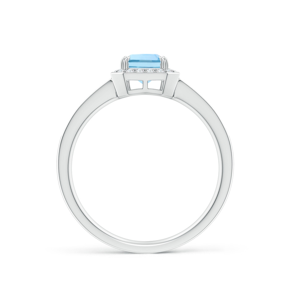 7x5mm AAAA Emerald-Cut Aquamarine Engagement Ring with Diamond Halo in White Gold side 199