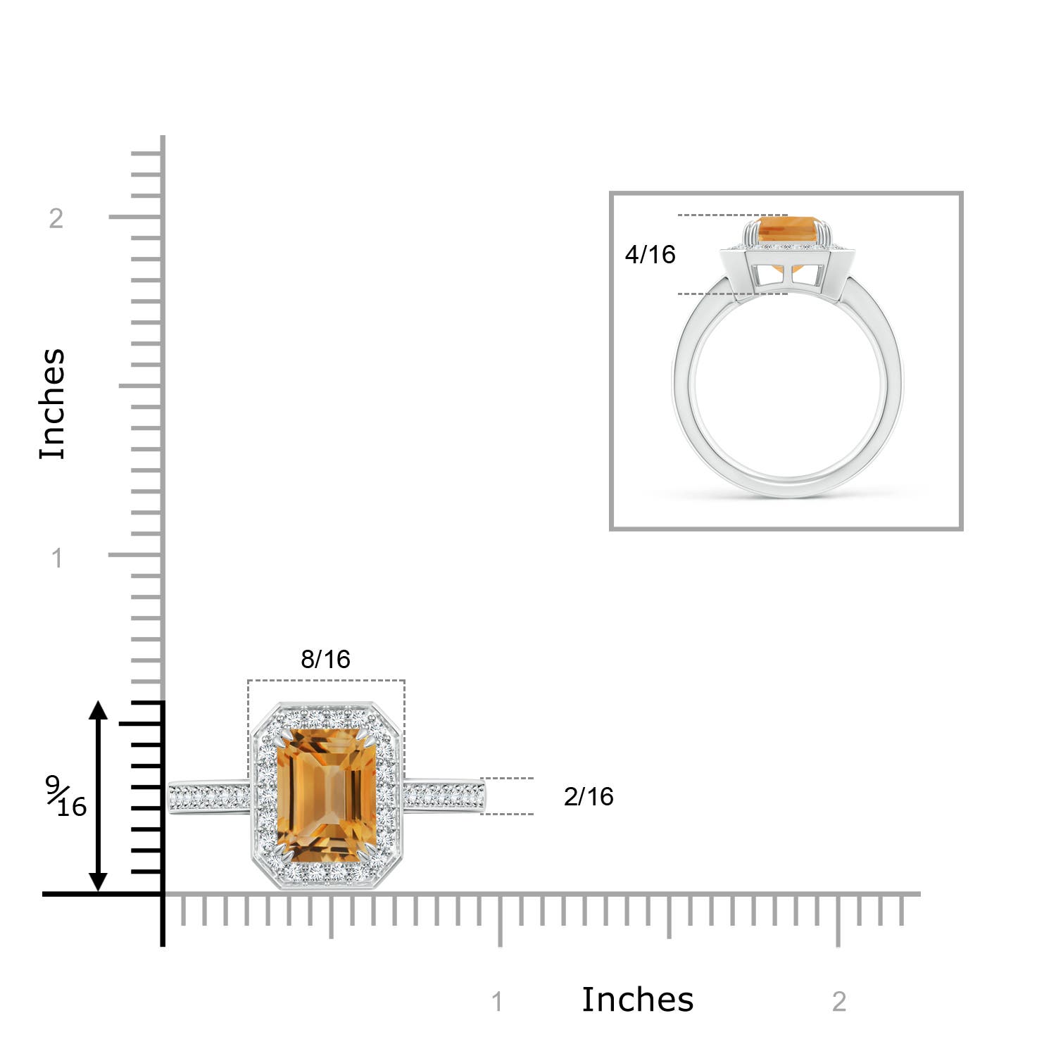 A - Citrine / 3.55 CT / 14 KT White Gold