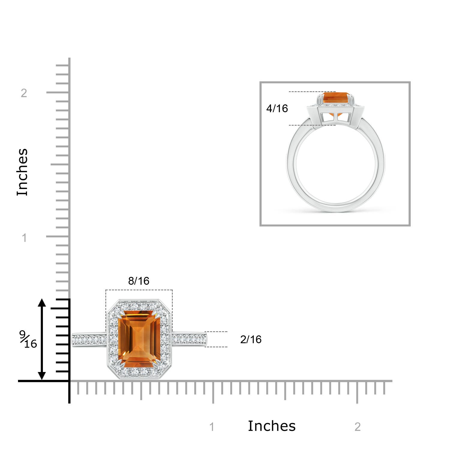 AAA - Citrine / 3.55 CT / 14 KT White Gold