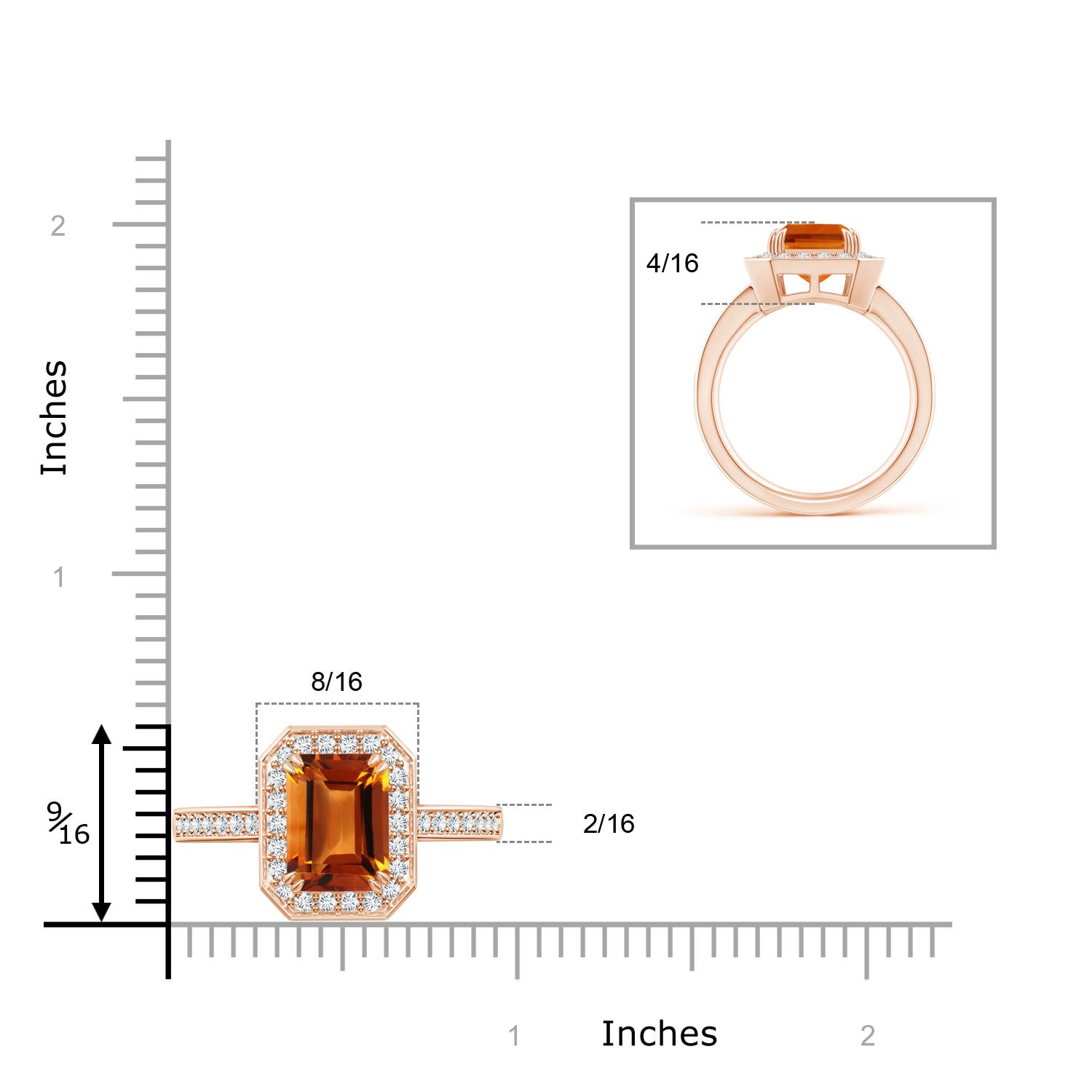 AAAA - Citrine / 3.55 CT / 14 KT Rose Gold