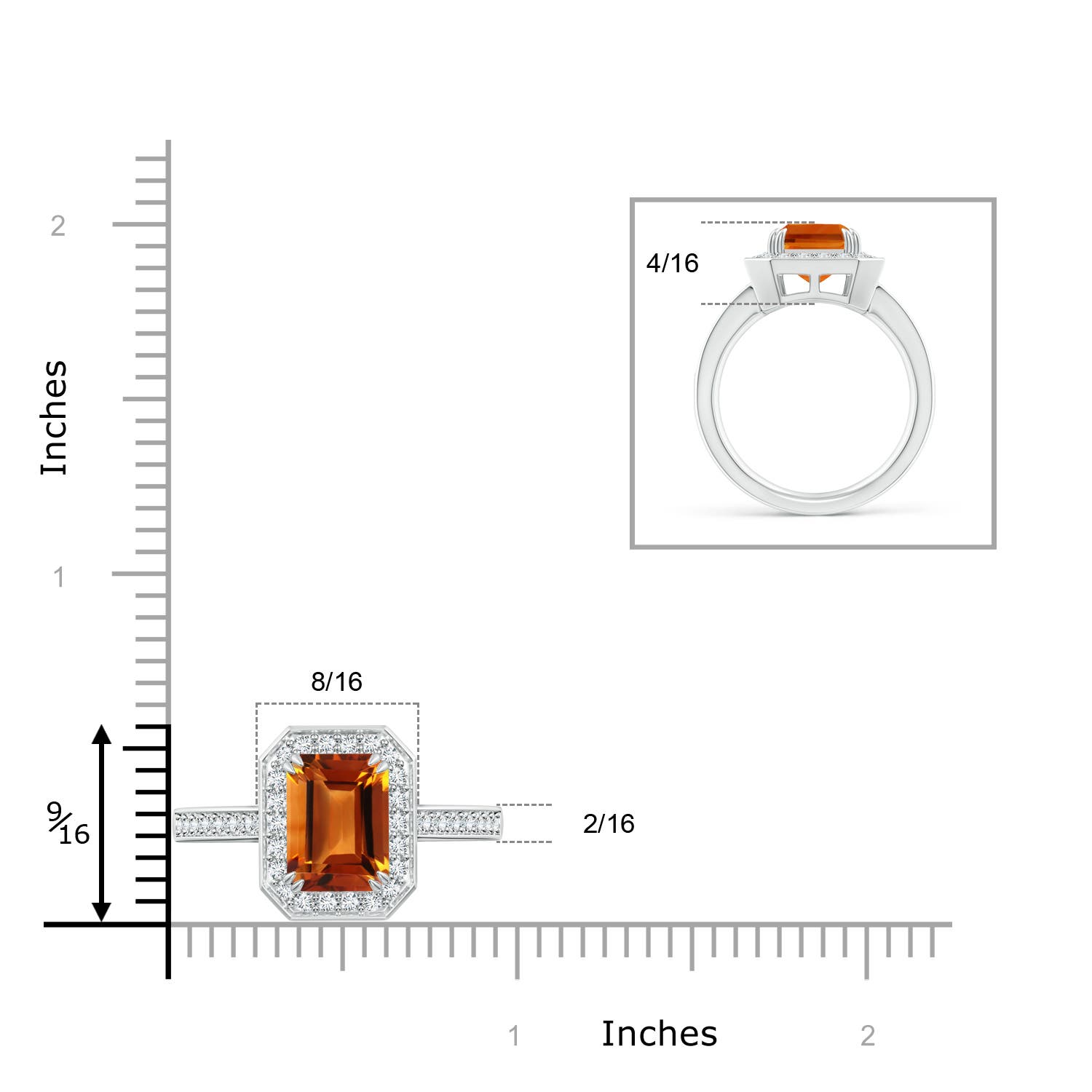 AAAA - Citrine / 3.55 CT / 14 KT White Gold