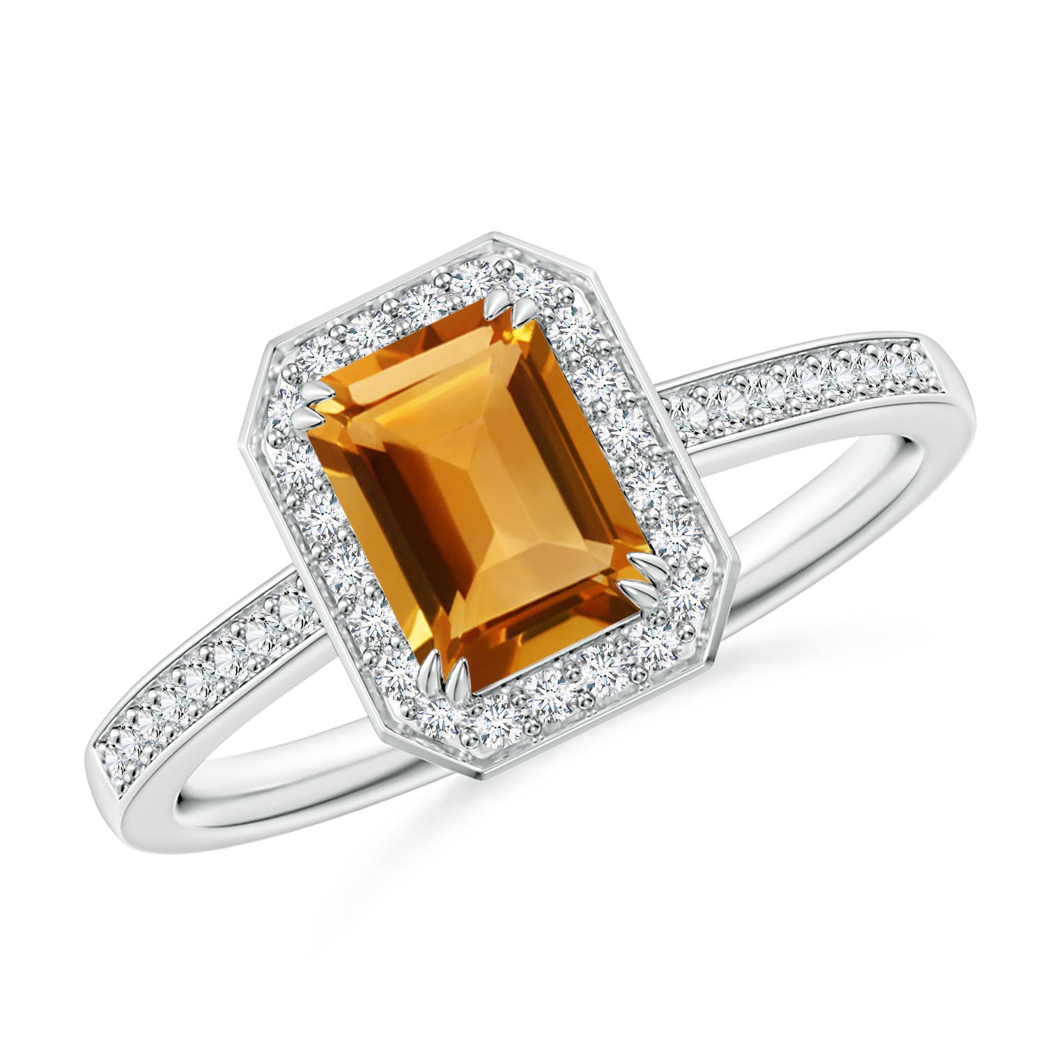 AA - Citrine / 1.24 CT / 14 KT White Gold