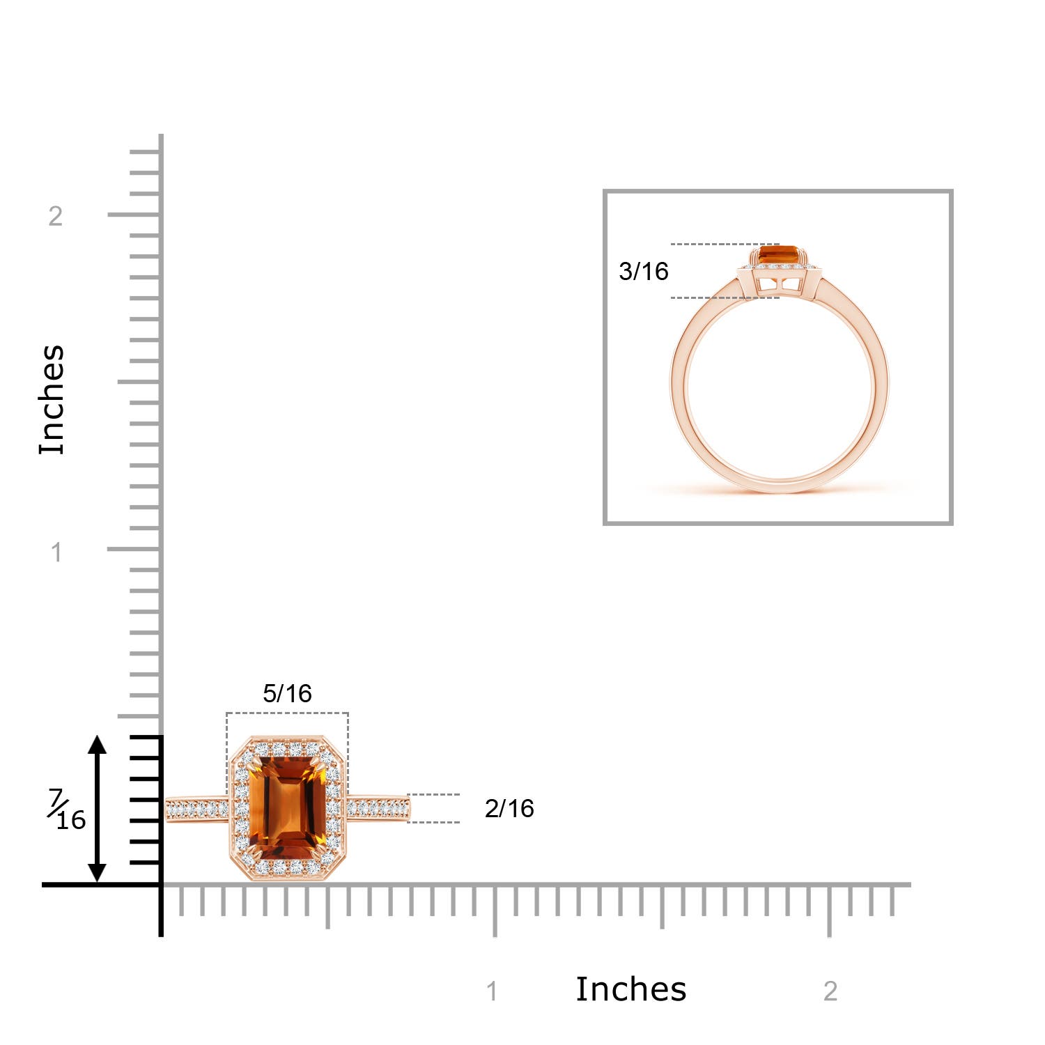 AAAA - Citrine / 1.24 CT / 14 KT Rose Gold