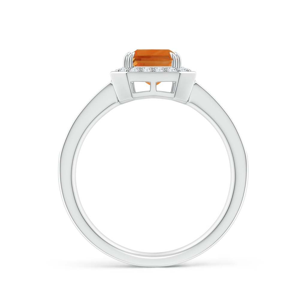 8x6mm AAA Emerald-Cut Citrine Engagement Ring with Diamond Halo in White Gold Side 1