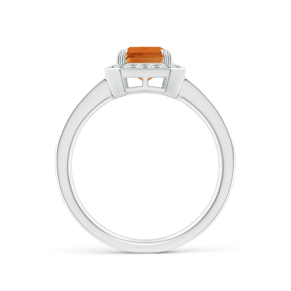 8x6mm AAA Emerald-Cut Citrine Engagement Ring with Diamond Halo in White Gold side 1