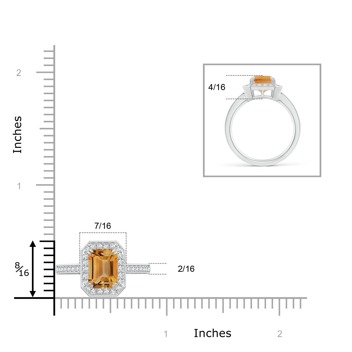 A - Citrine / 2.47 CT / 14 KT White Gold