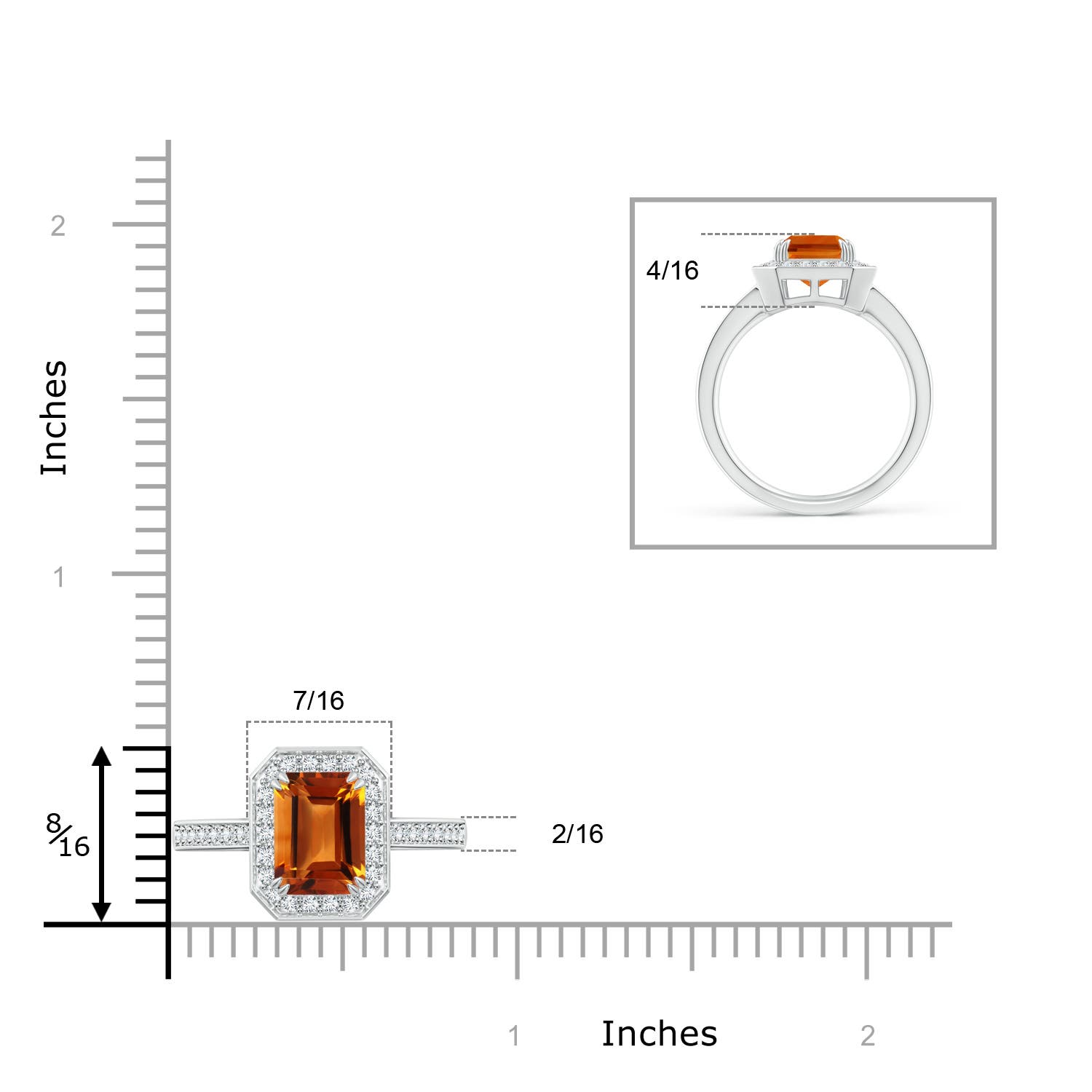 AAAA - Citrine / 2.47 CT / 14 KT White Gold