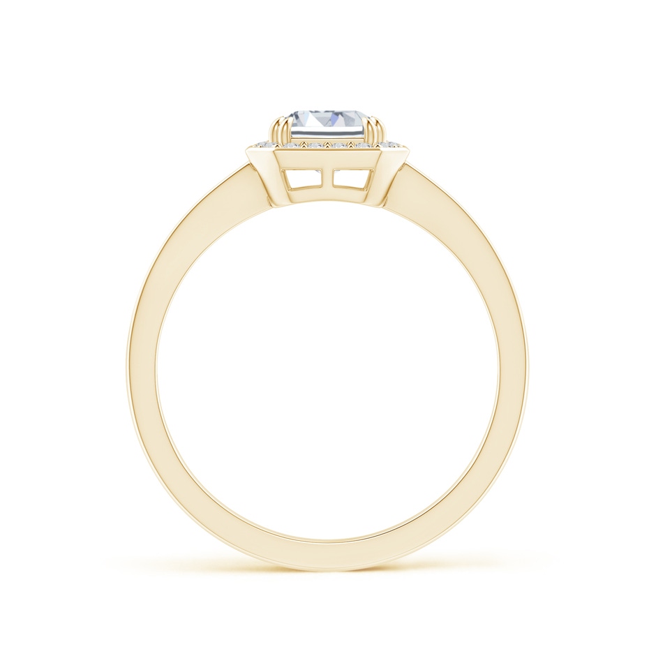 7.5x5.5mm HSI2 Emerald-Cut Diamond Engagement Ring with Halo in Yellow Gold side 199