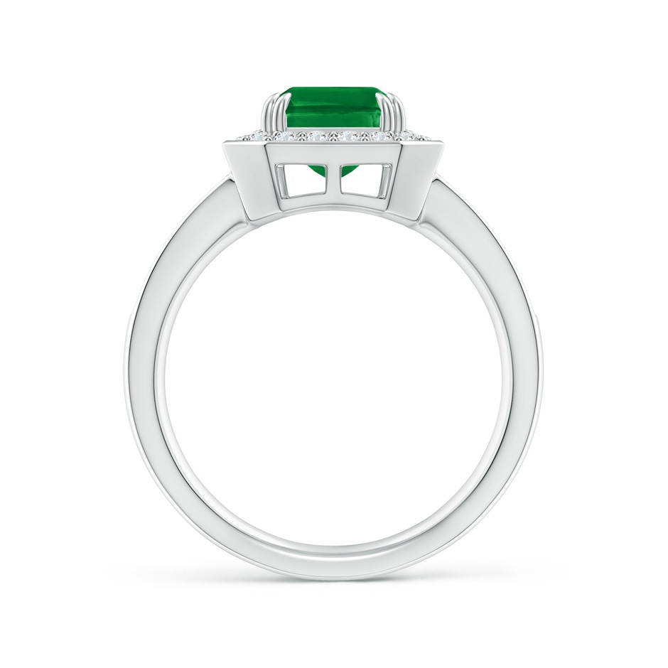 9x7mm AAA Emerald-Cut Emerald Engagement Ring with Diamond Halo in White Gold side 199