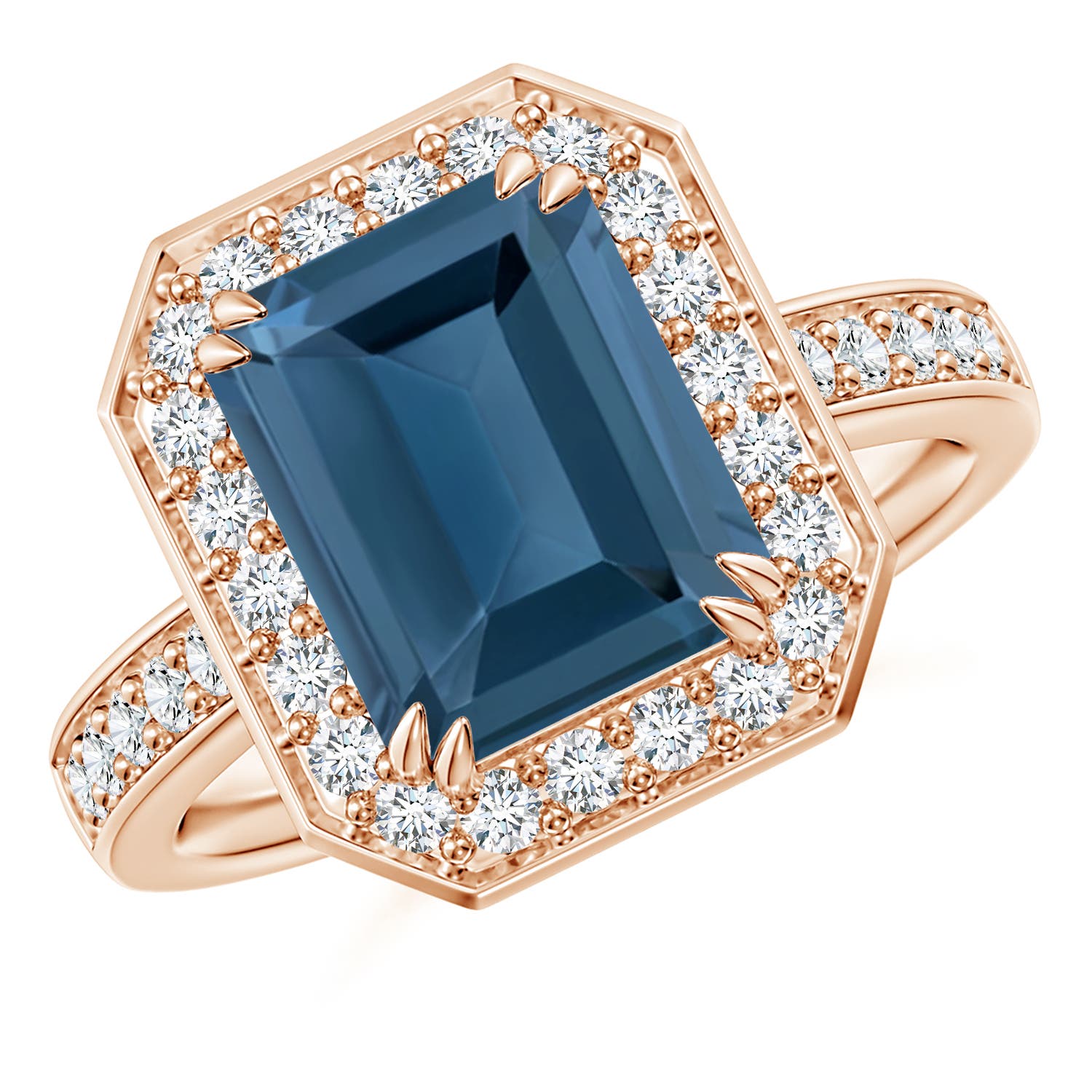 A - London Blue Topaz / 4.45 CT / 14 KT Rose Gold