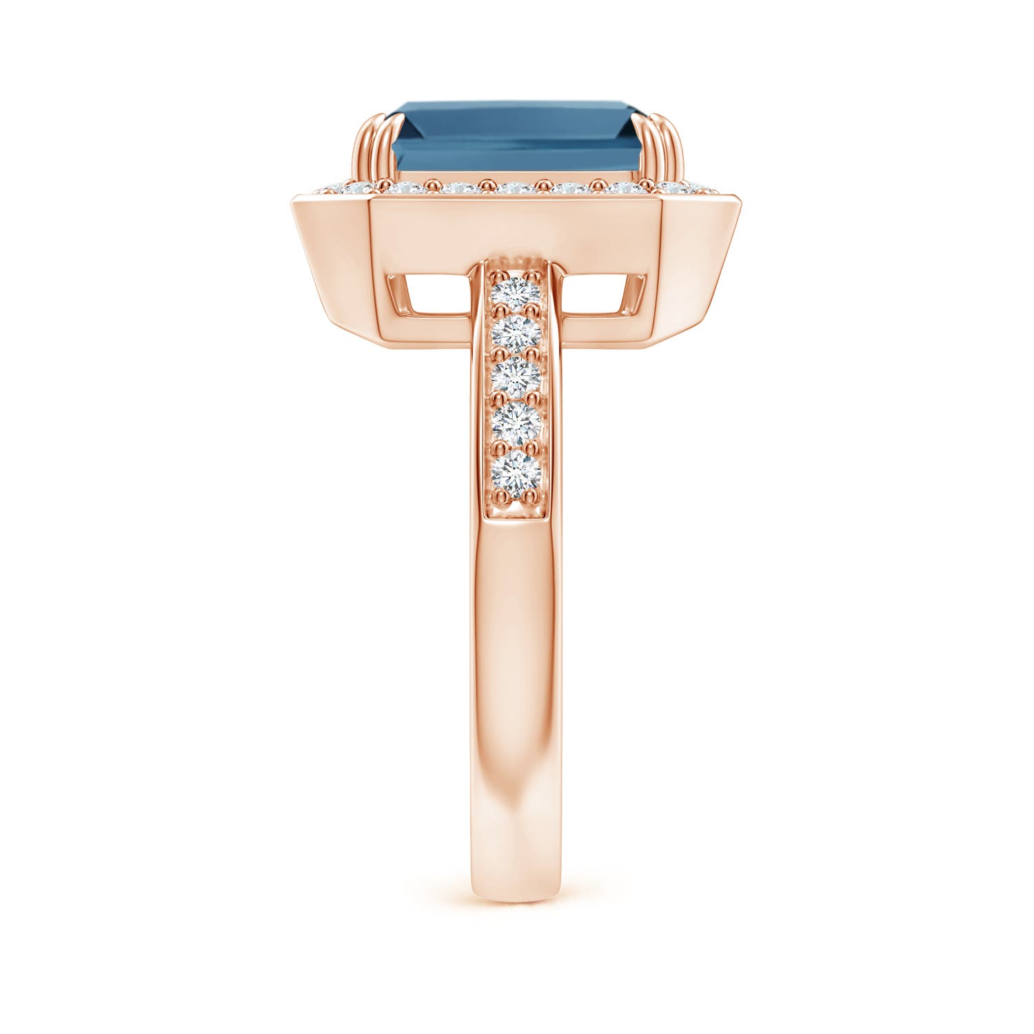 A - London Blue Topaz / 4.45 CT / 14 KT Rose Gold