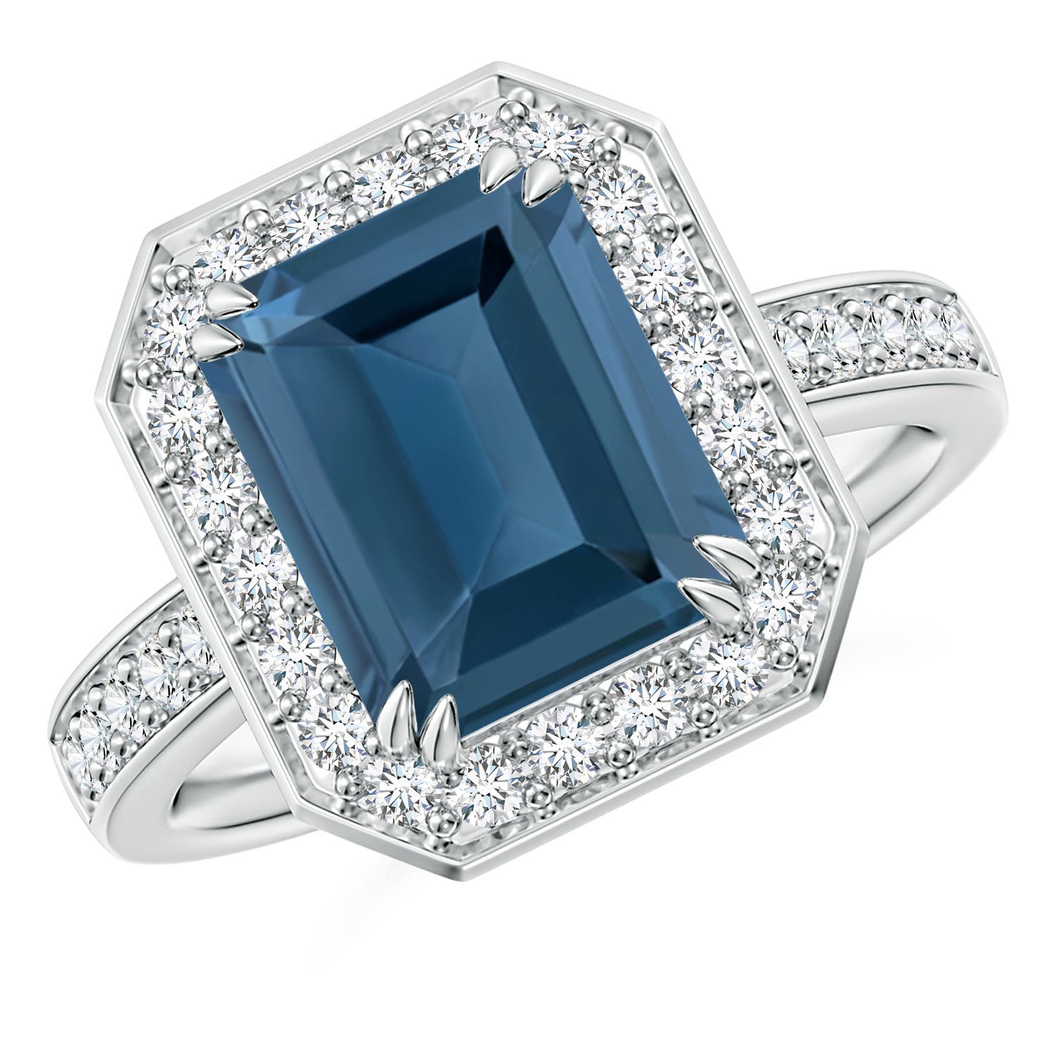 A - London Blue Topaz / 4.45 CT / 14 KT White Gold