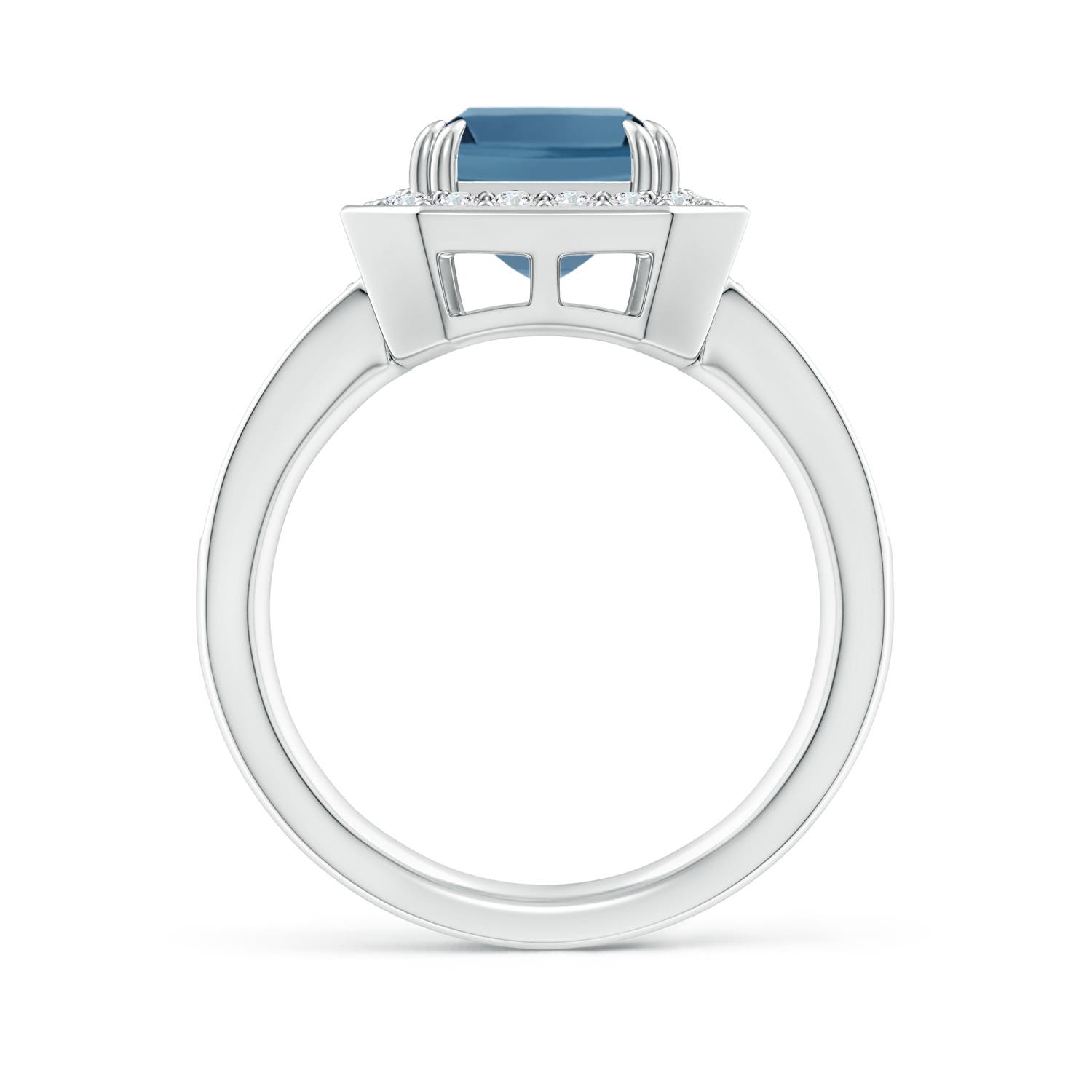 A - London Blue Topaz / 4.45 CT / 14 KT White Gold