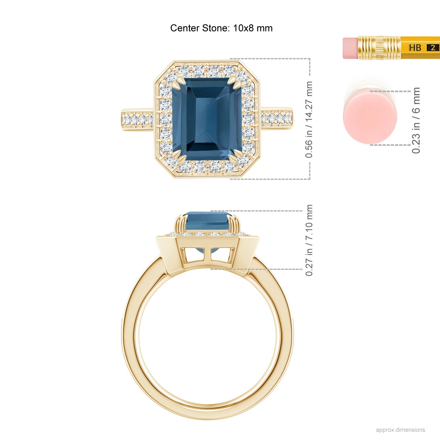 A - London Blue Topaz / 4.45 CT / 14 KT Yellow Gold