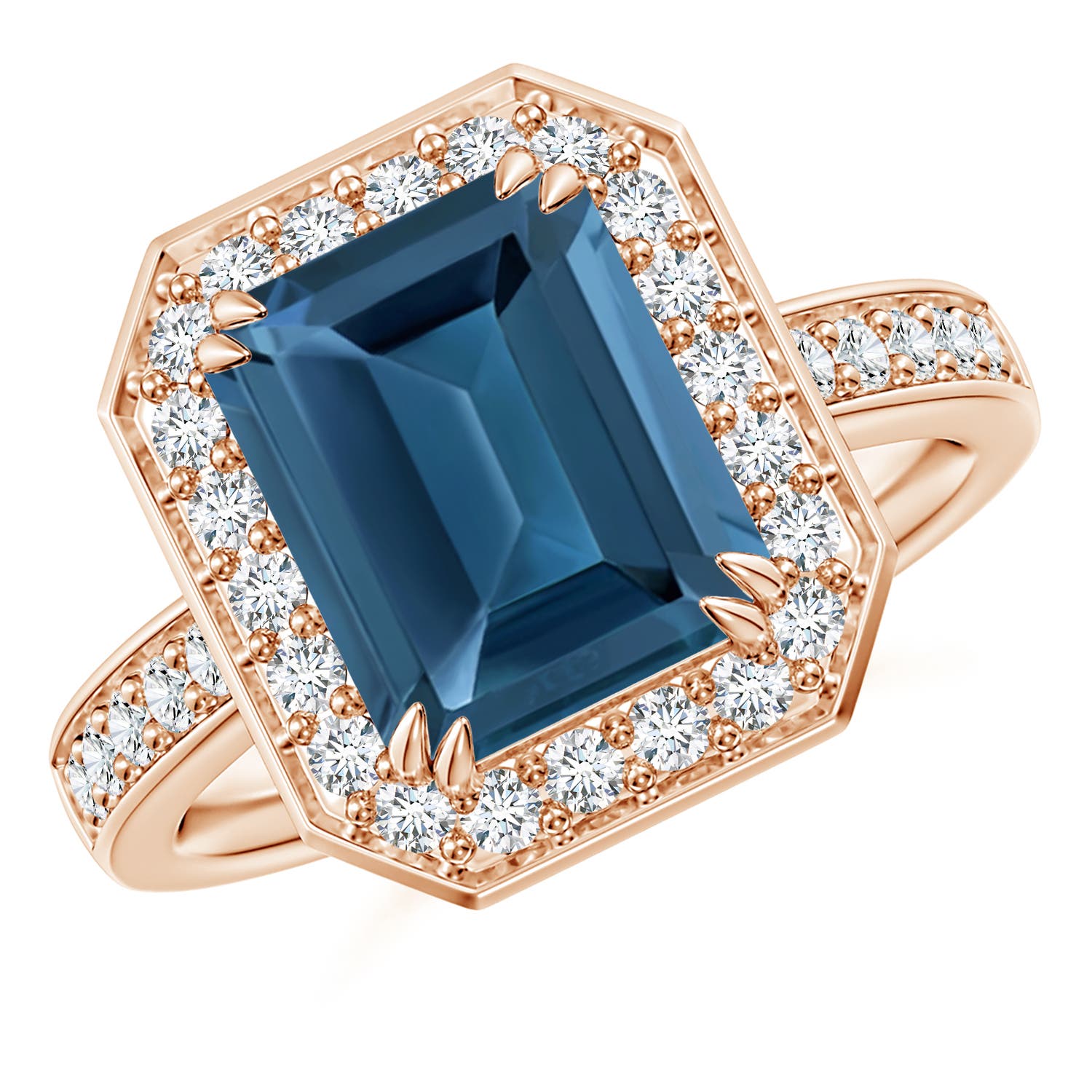 AA - London Blue Topaz / 4.45 CT / 14 KT Rose Gold