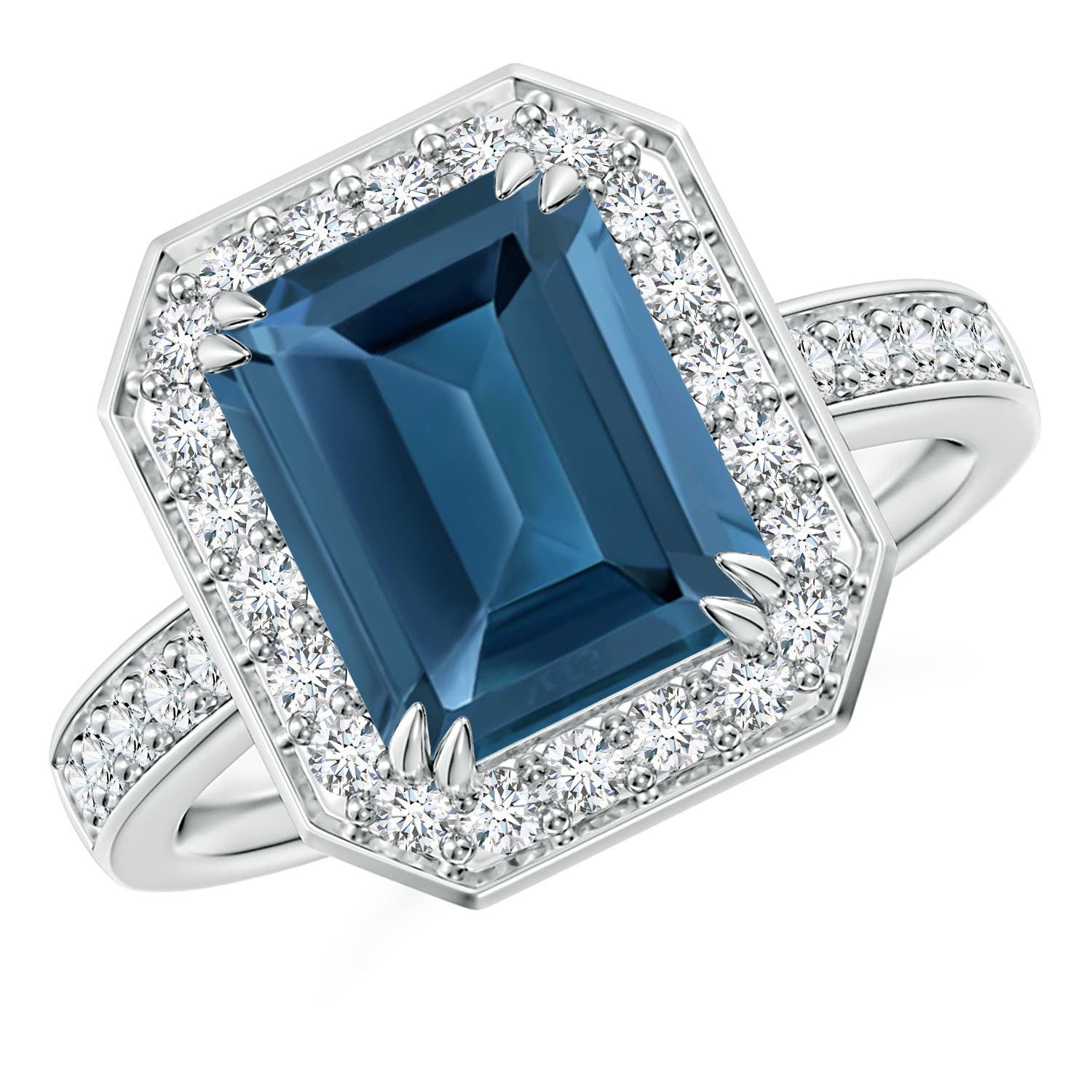 AA - London Blue Topaz / 4.45 CT / 14 KT White Gold