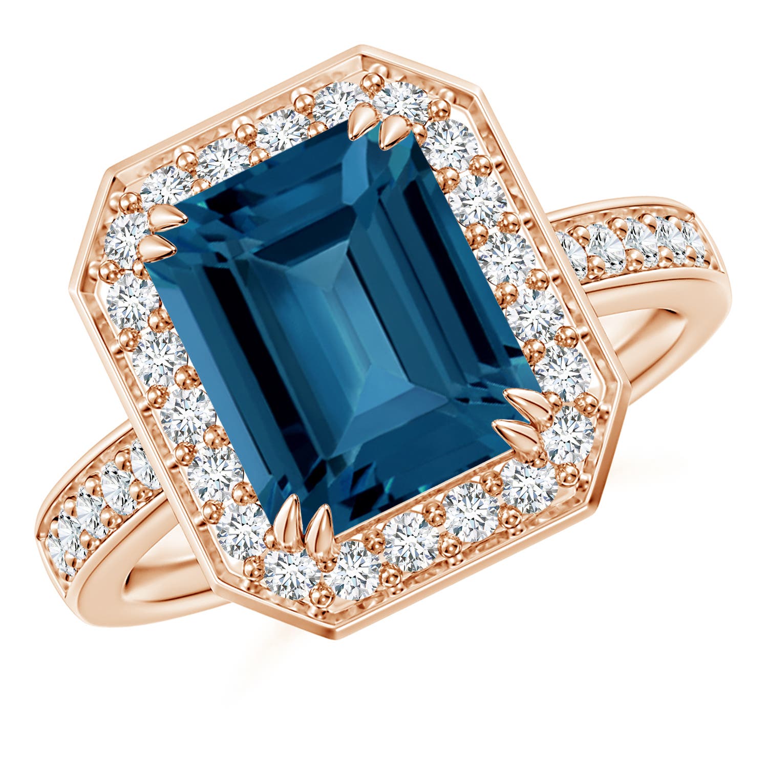 AAA - London Blue Topaz / 4.45 CT / 14 KT Rose Gold