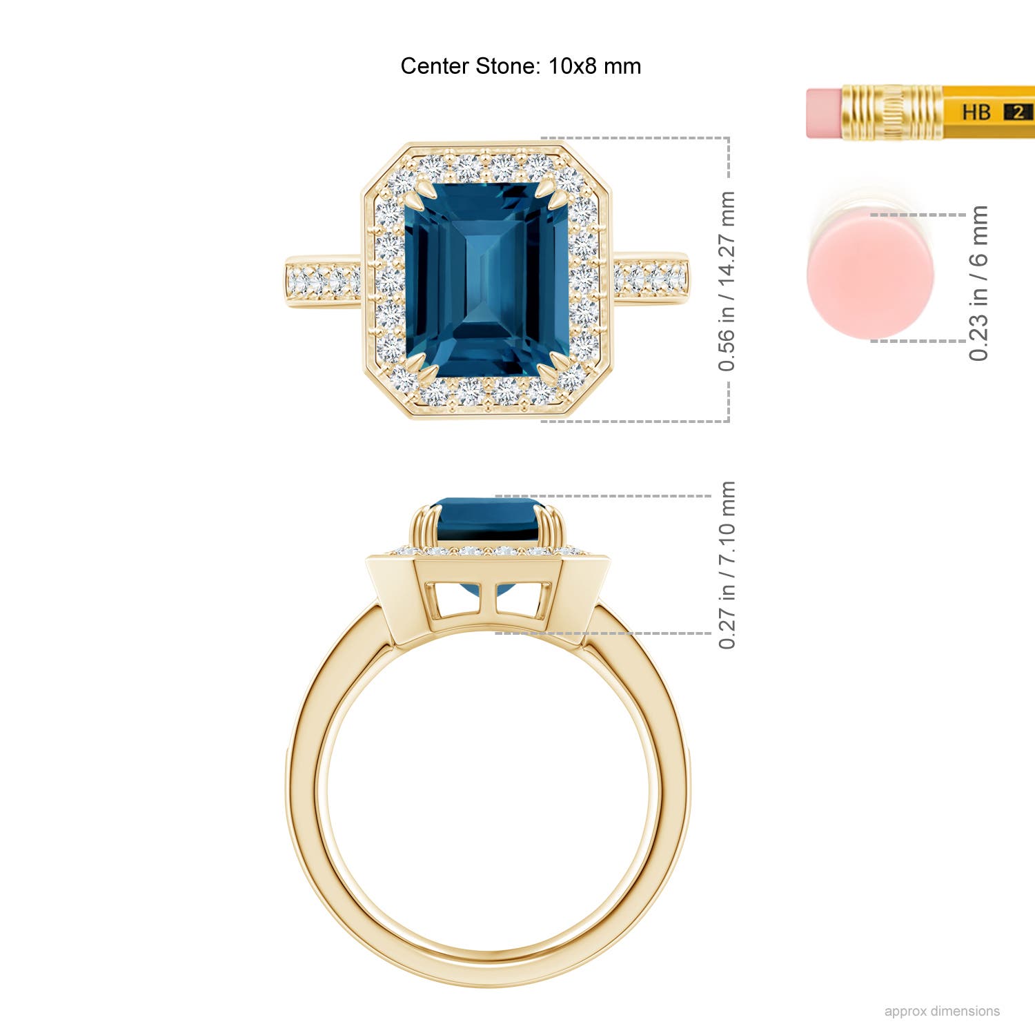 AAA - London Blue Topaz / 4.45 CT / 14 KT Yellow Gold