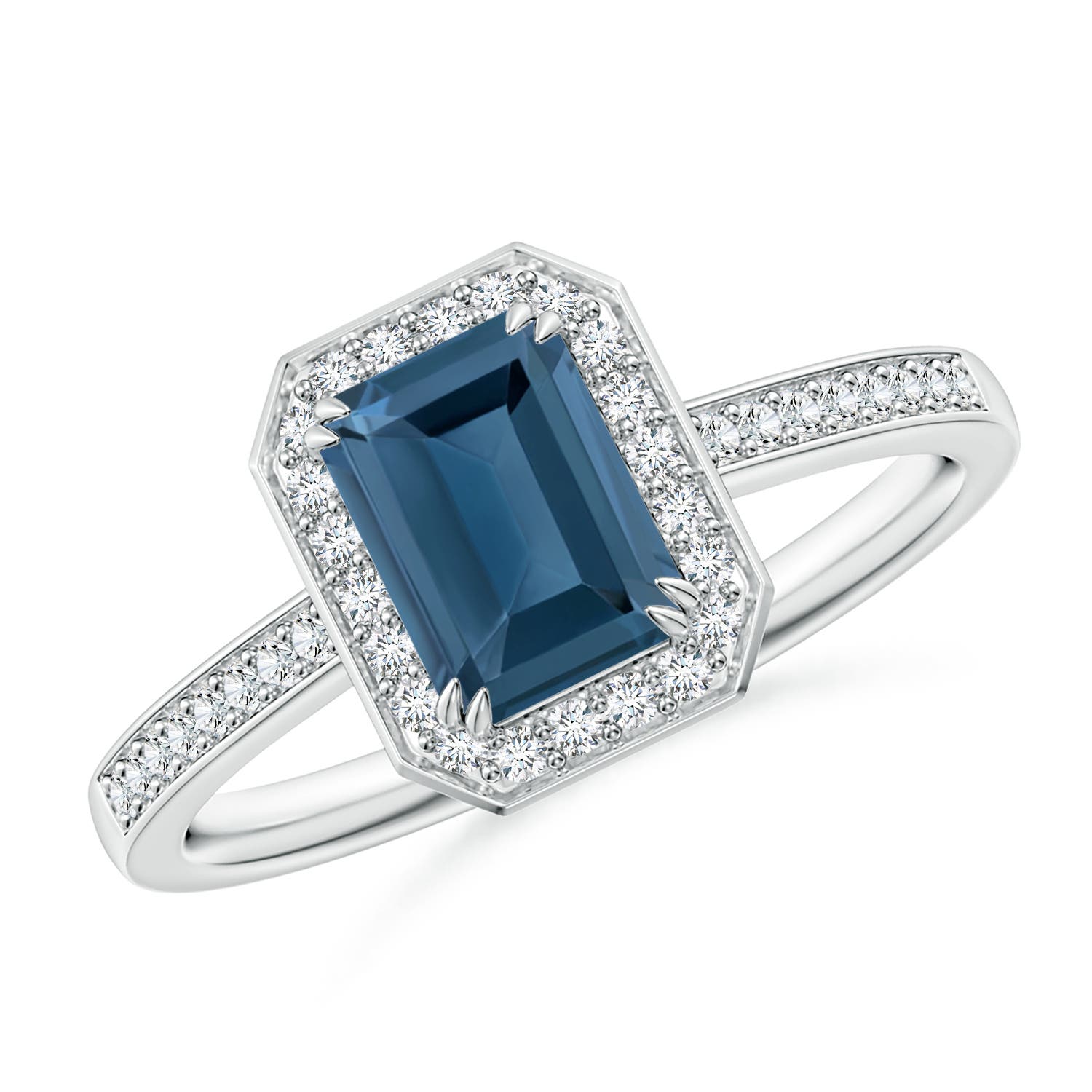 A - London Blue Topaz / 1.39 CT / 14 KT White Gold