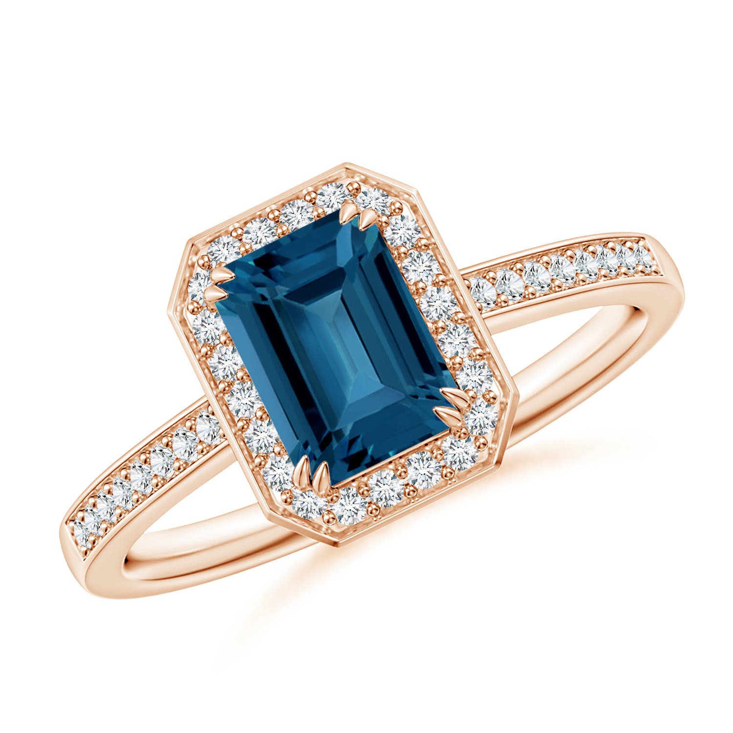 AAA - London Blue Topaz / 1.39 CT / 14 KT Rose Gold