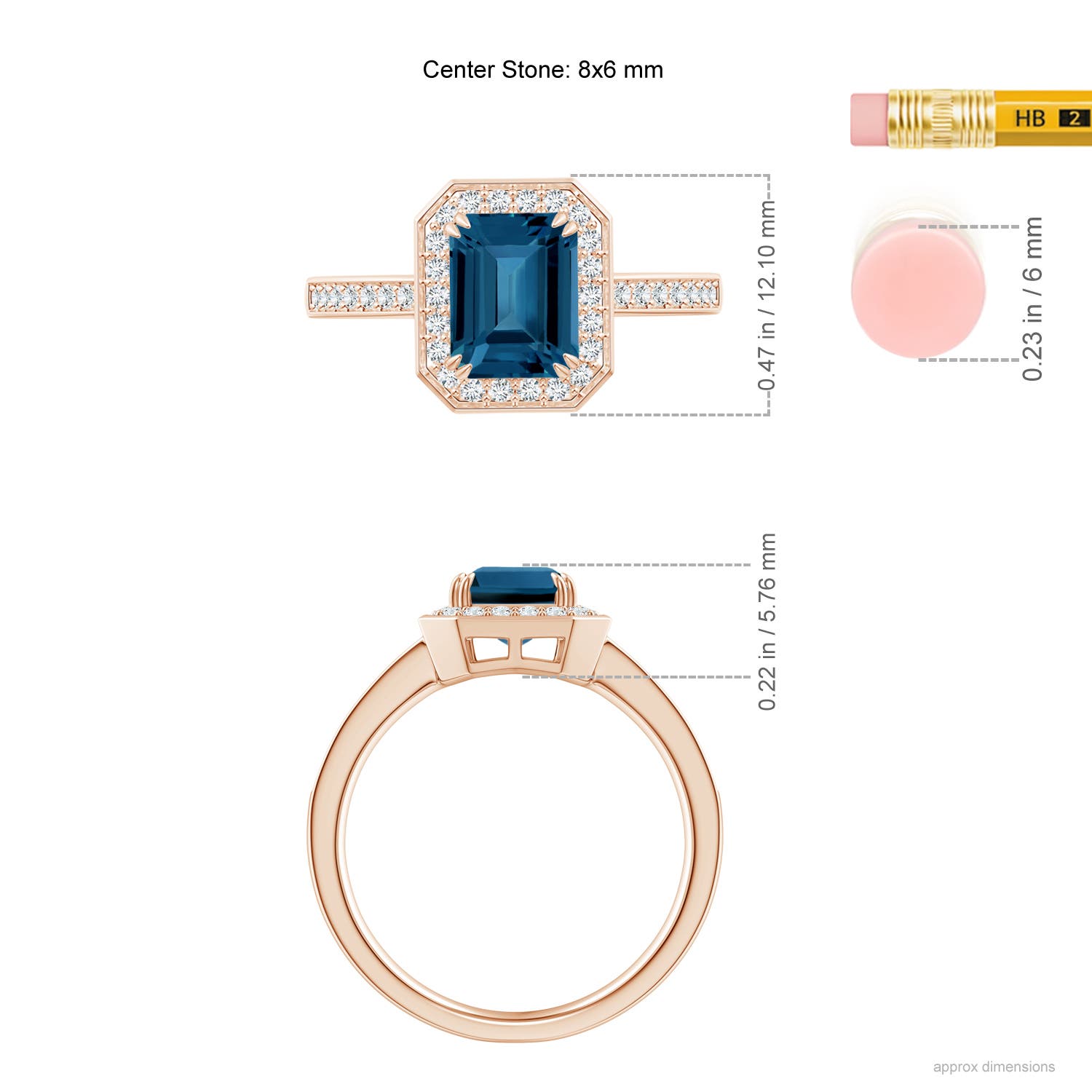 AAA - London Blue Topaz / 2.24 CT / 14 KT Rose Gold