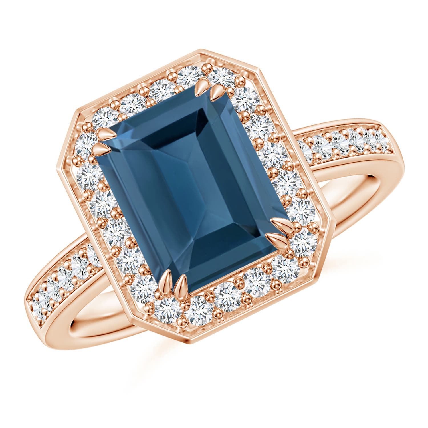 A - London Blue Topaz / 3.12 CT / 14 KT Rose Gold