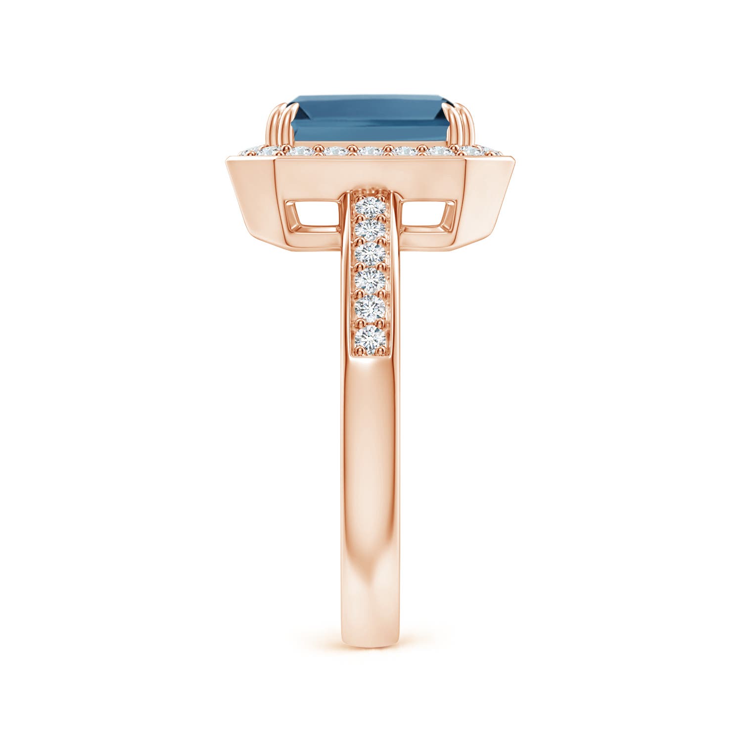 A - London Blue Topaz / 3.12 CT / 14 KT Rose Gold