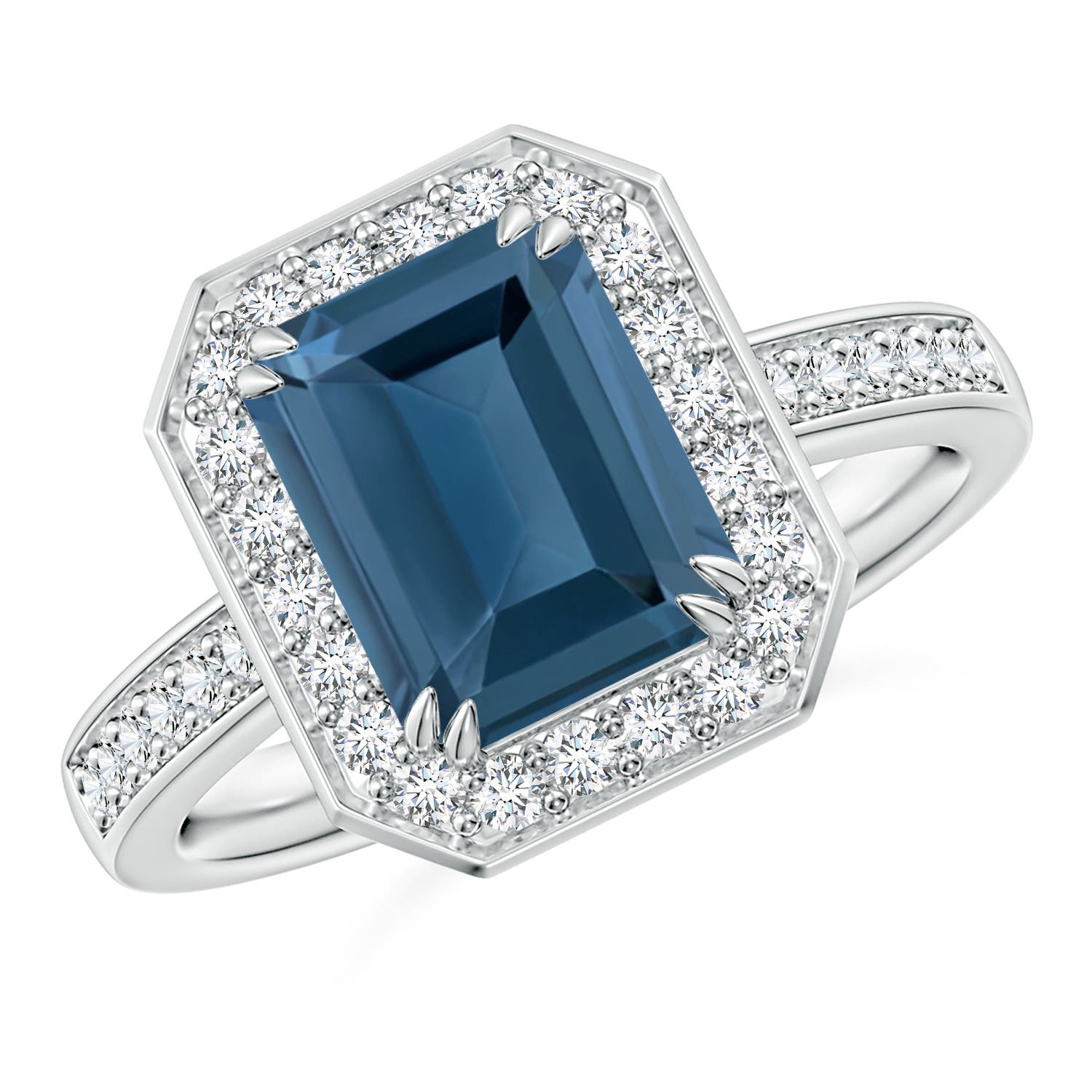 A - London Blue Topaz / 3.12 CT / 14 KT White Gold