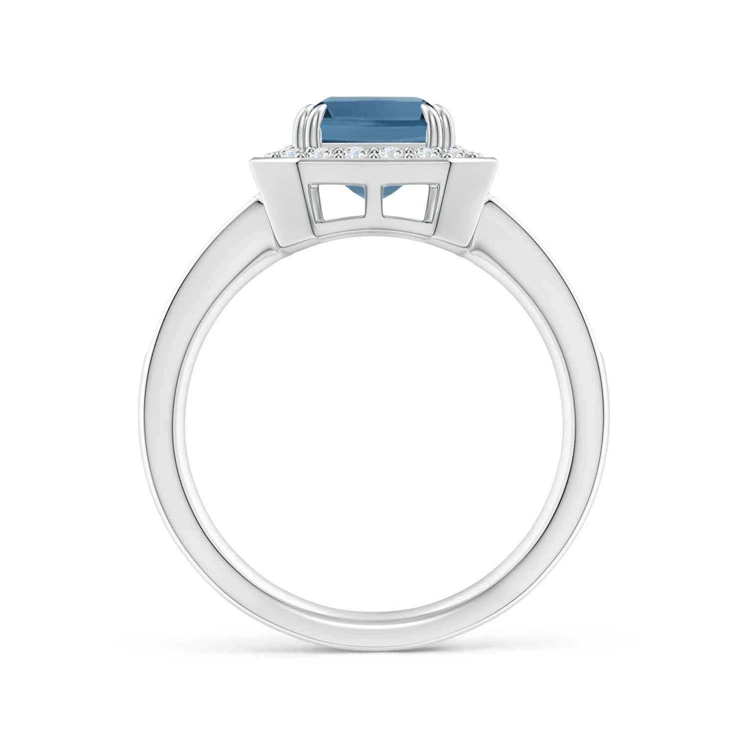 A - London Blue Topaz / 3.12 CT / 14 KT White Gold