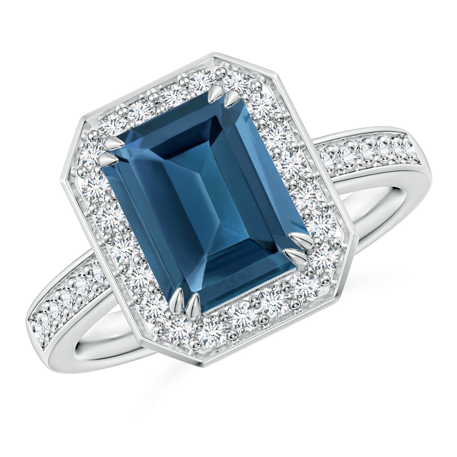 AA - London Blue Topaz / 3.12 CT / 14 KT White Gold