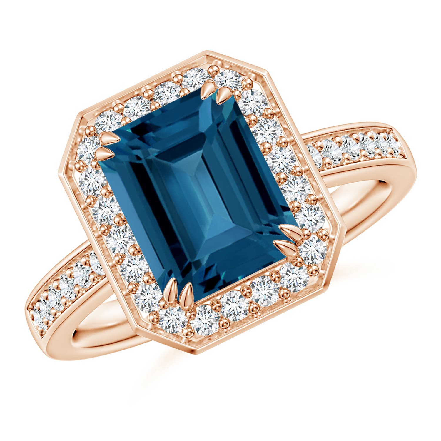 AAA - London Blue Topaz / 3.12 CT / 14 KT Rose Gold