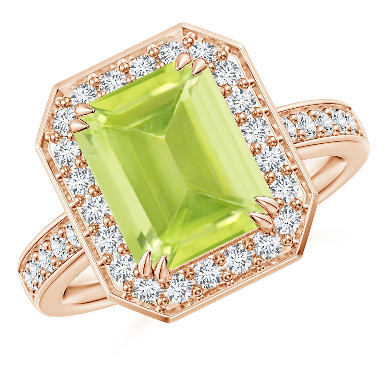 A - Peridot / 3.75 CT / 14 KT Rose Gold