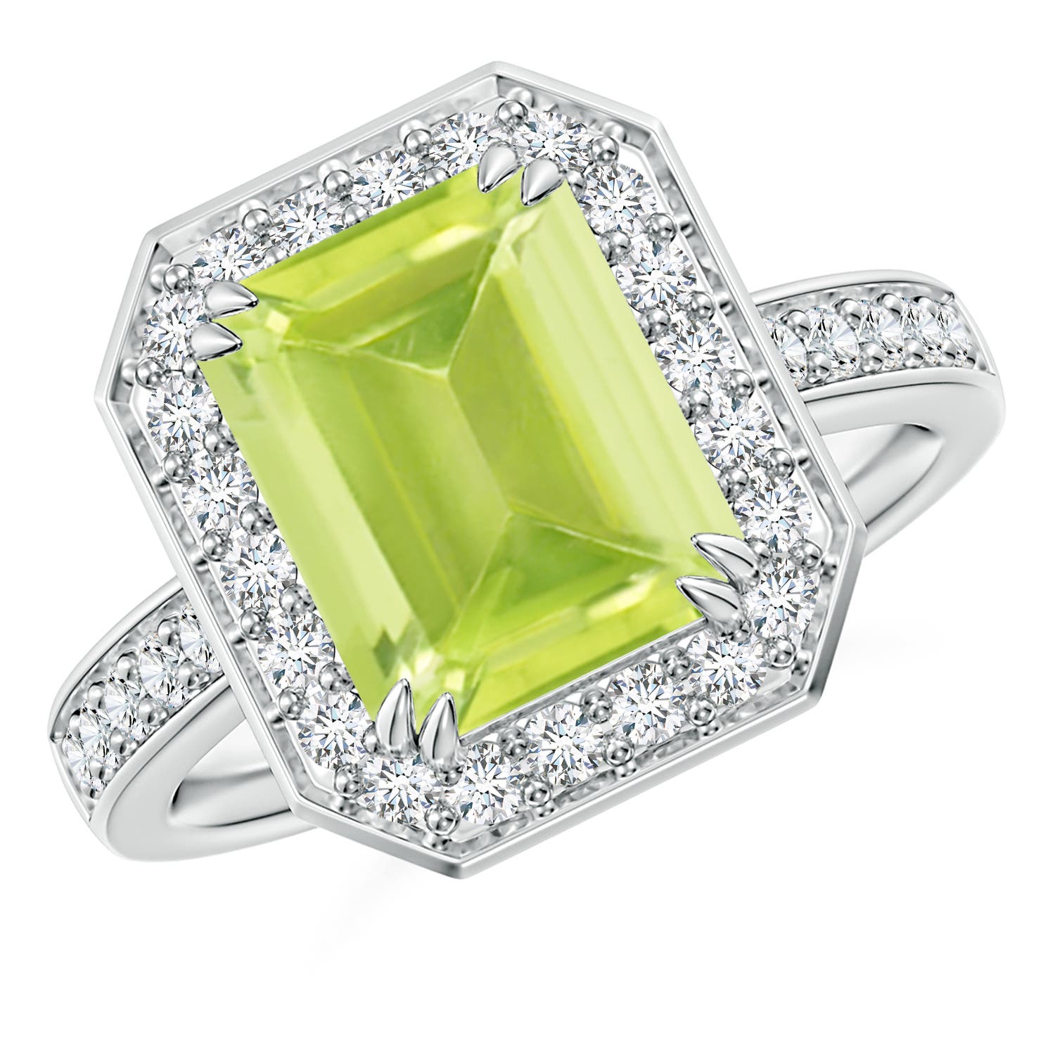 A - Peridot / 3.75 CT / 14 KT White Gold