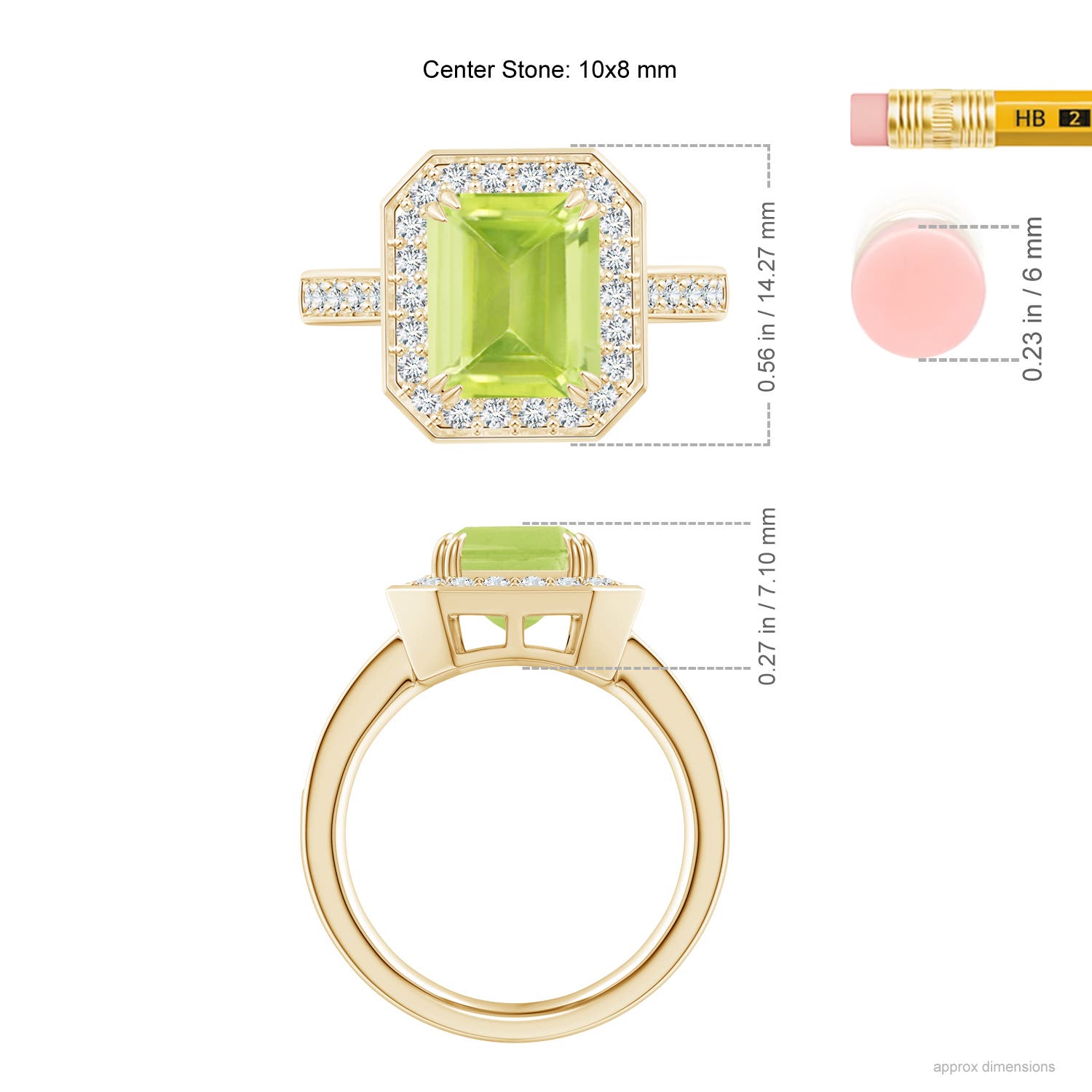 A - Peridot / 3.75 CT / 14 KT Yellow Gold