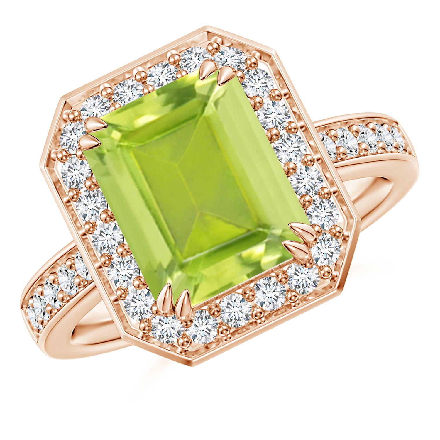 AA - Peridot / 3.75 CT / 14 KT Rose Gold