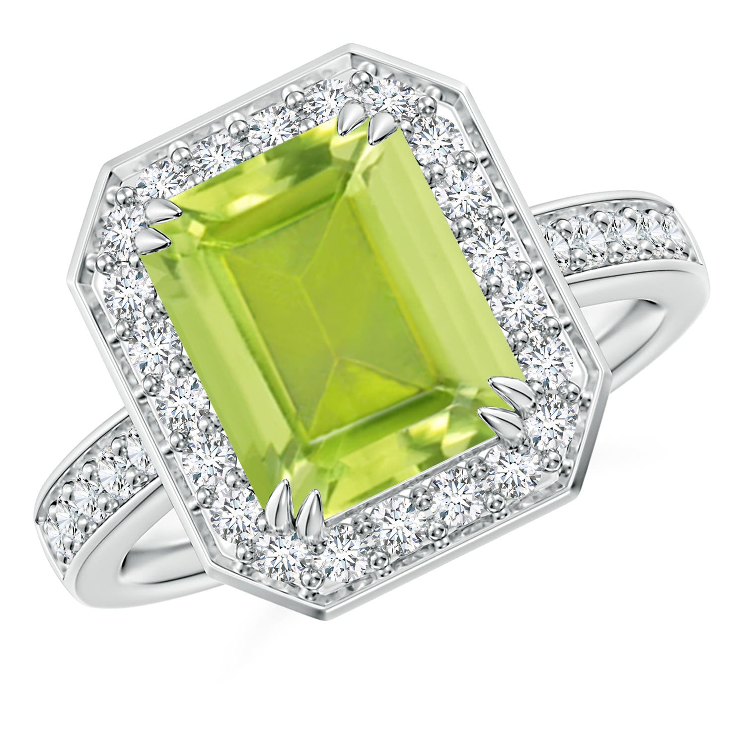 AA - Peridot / 3.75 CT / 14 KT White Gold