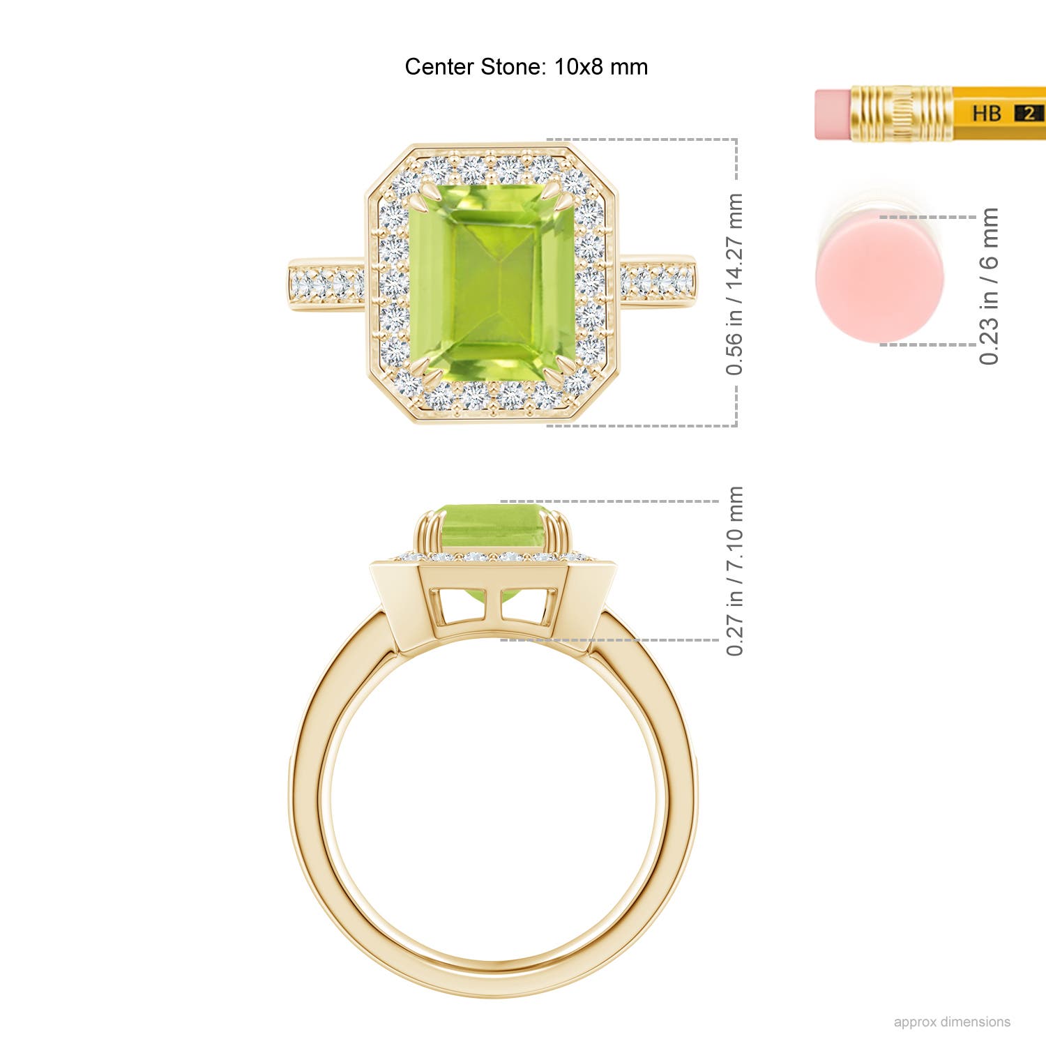 AA - Peridot / 3.75 CT / 14 KT Yellow Gold