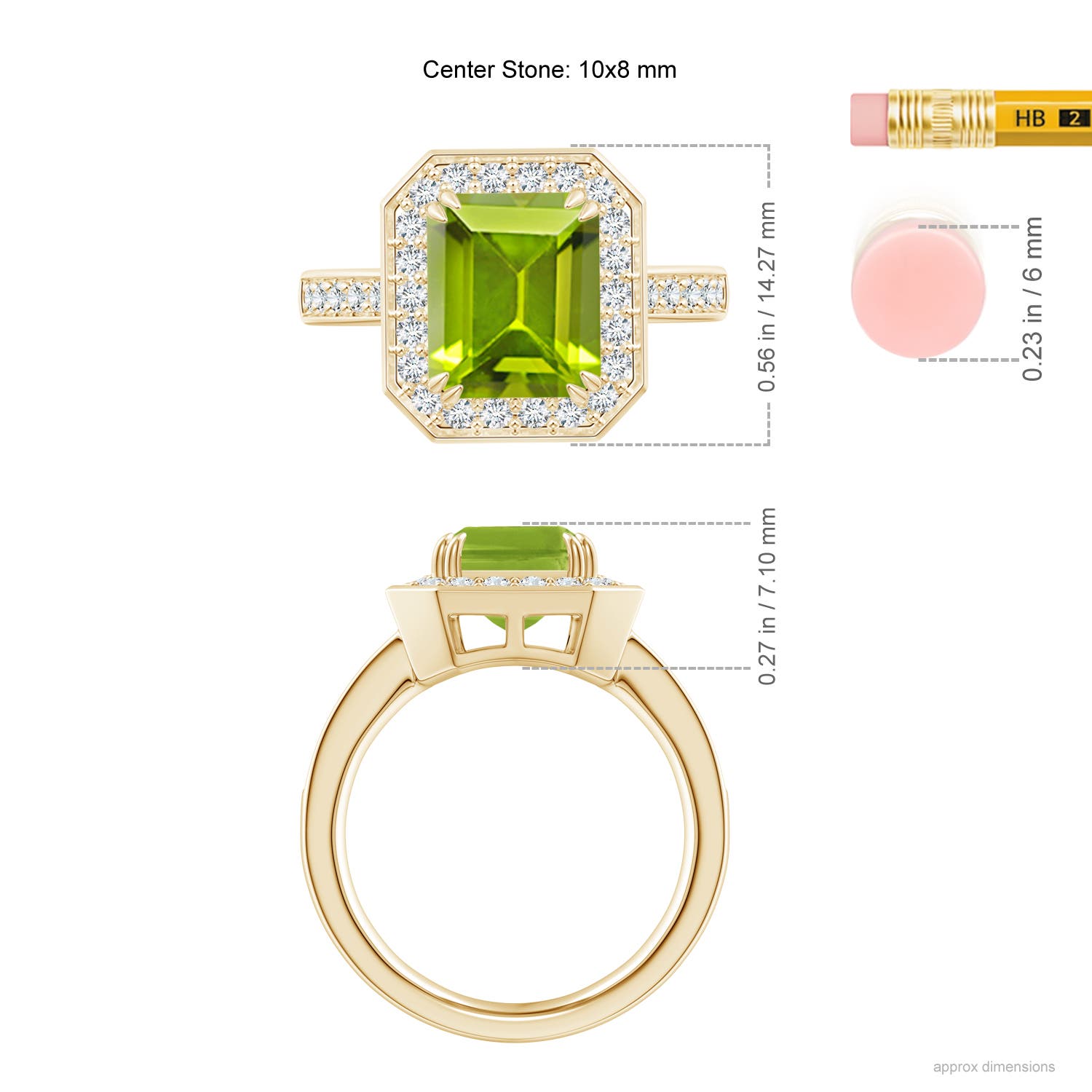 AAA - Peridot / 3.75 CT / 14 KT Yellow Gold