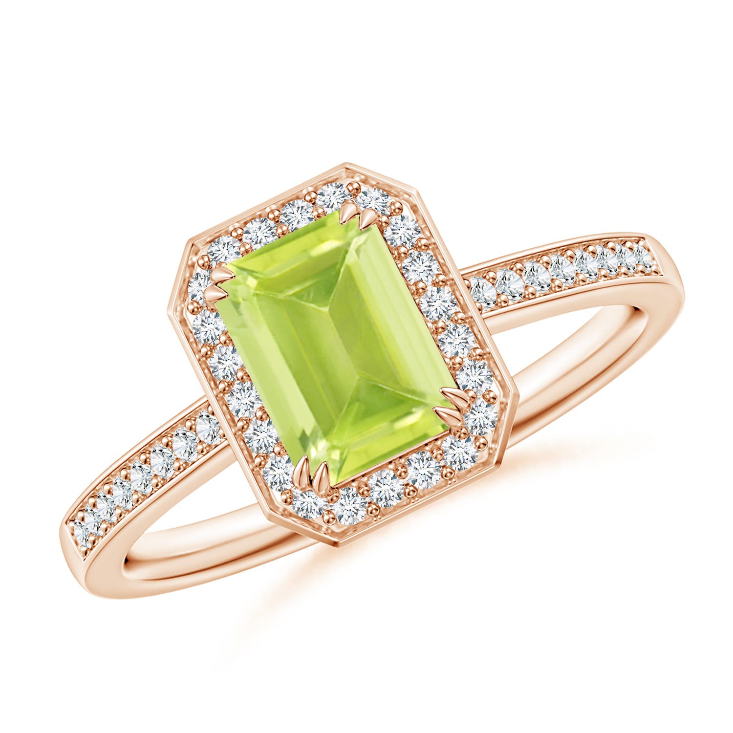 A - Peridot / 1.19 CT / 14 KT Rose Gold