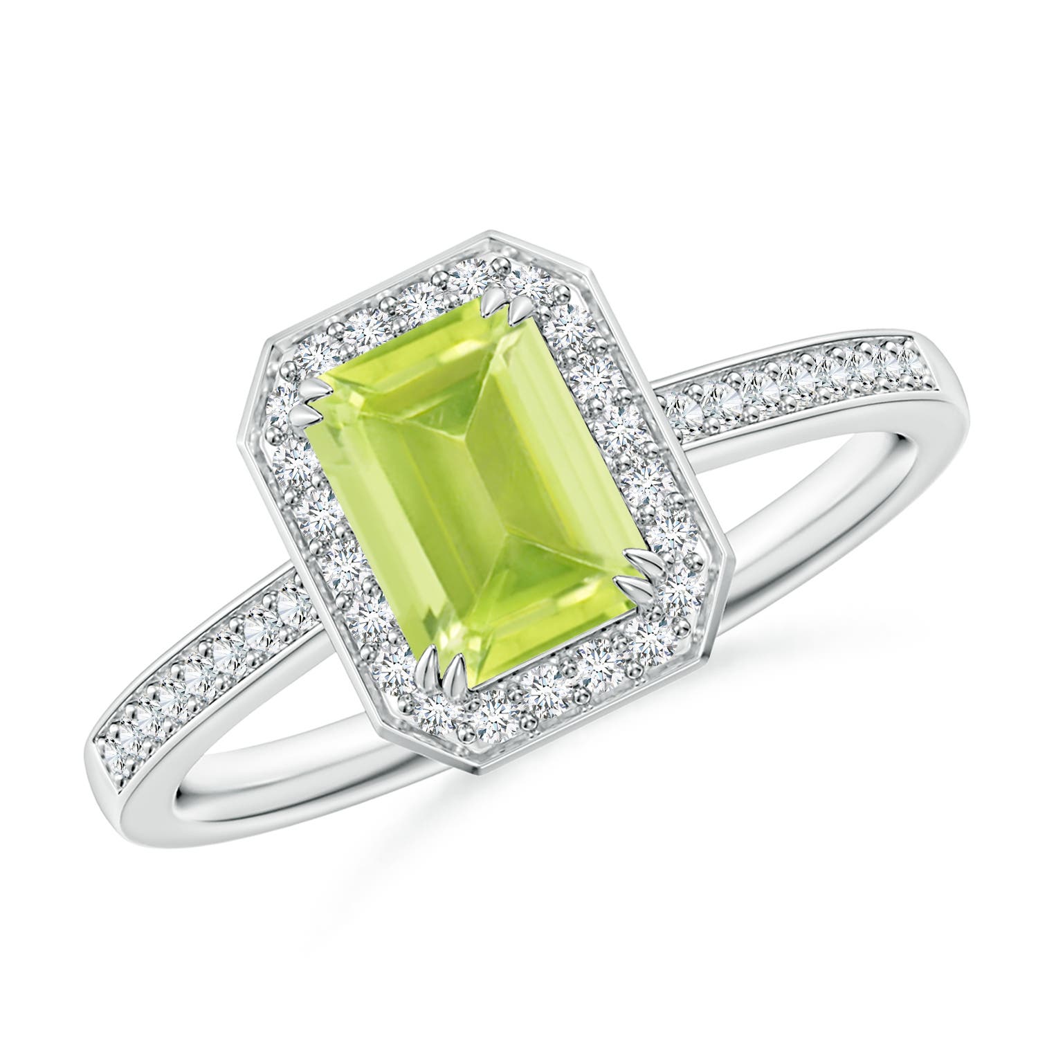 A - Peridot / 1.19 CT / 14 KT White Gold