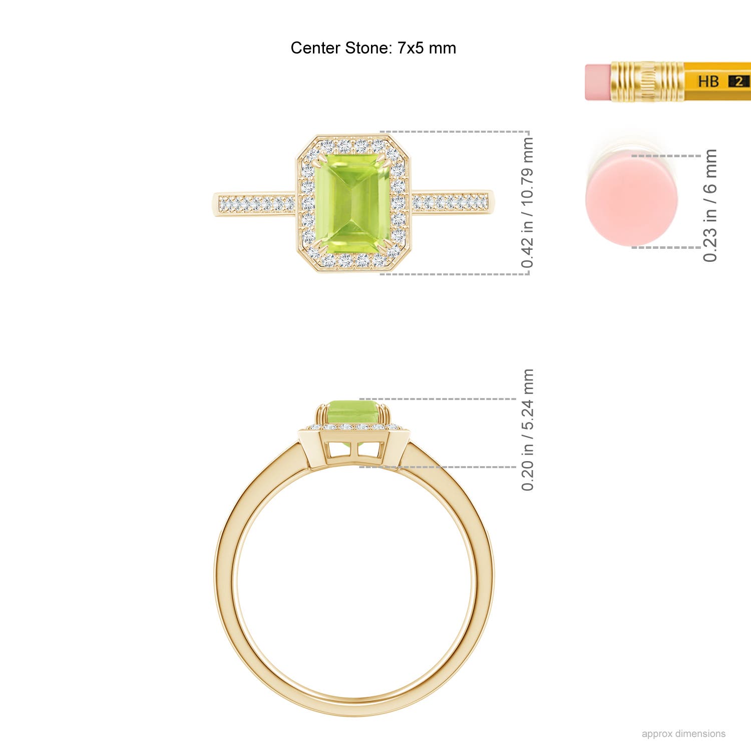 A - Peridot / 1.19 CT / 14 KT Yellow Gold