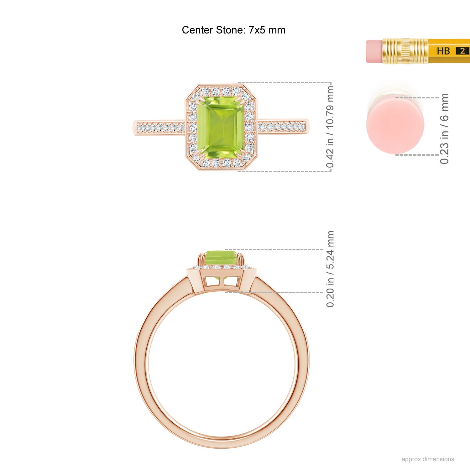 AA - Peridot / 1.19 CT / 14 KT Rose Gold