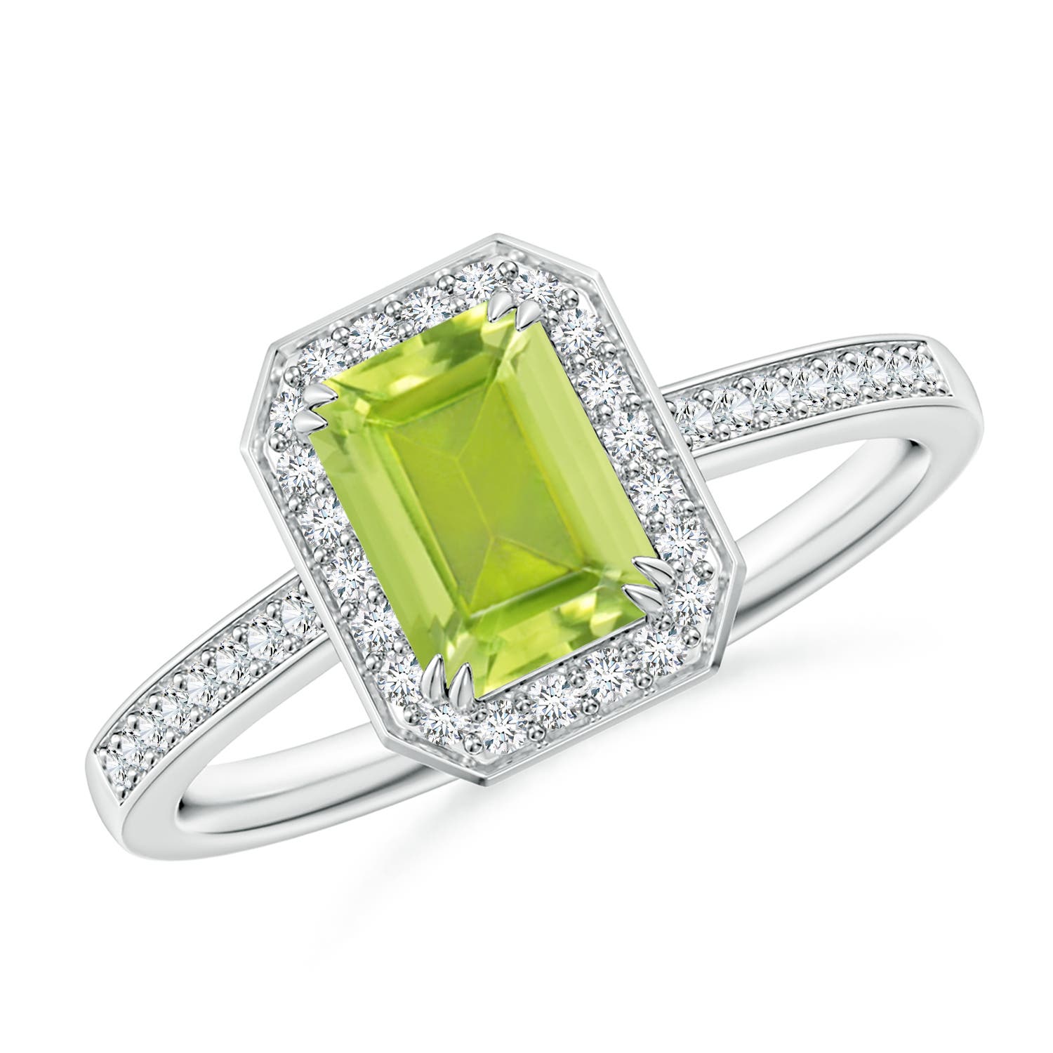 AA - Peridot / 1.19 CT / 14 KT White Gold