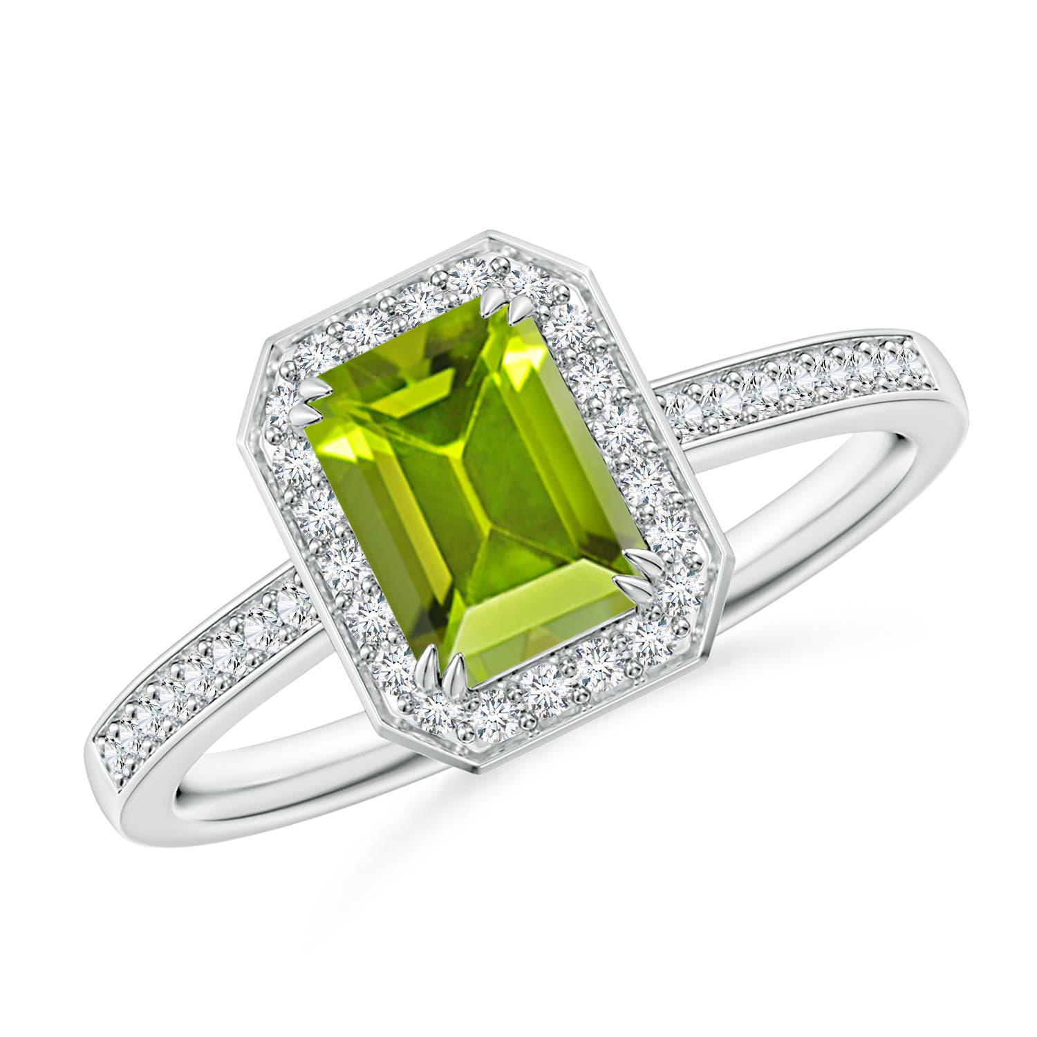 AAA - Peridot / 1.19 CT / 14 KT White Gold