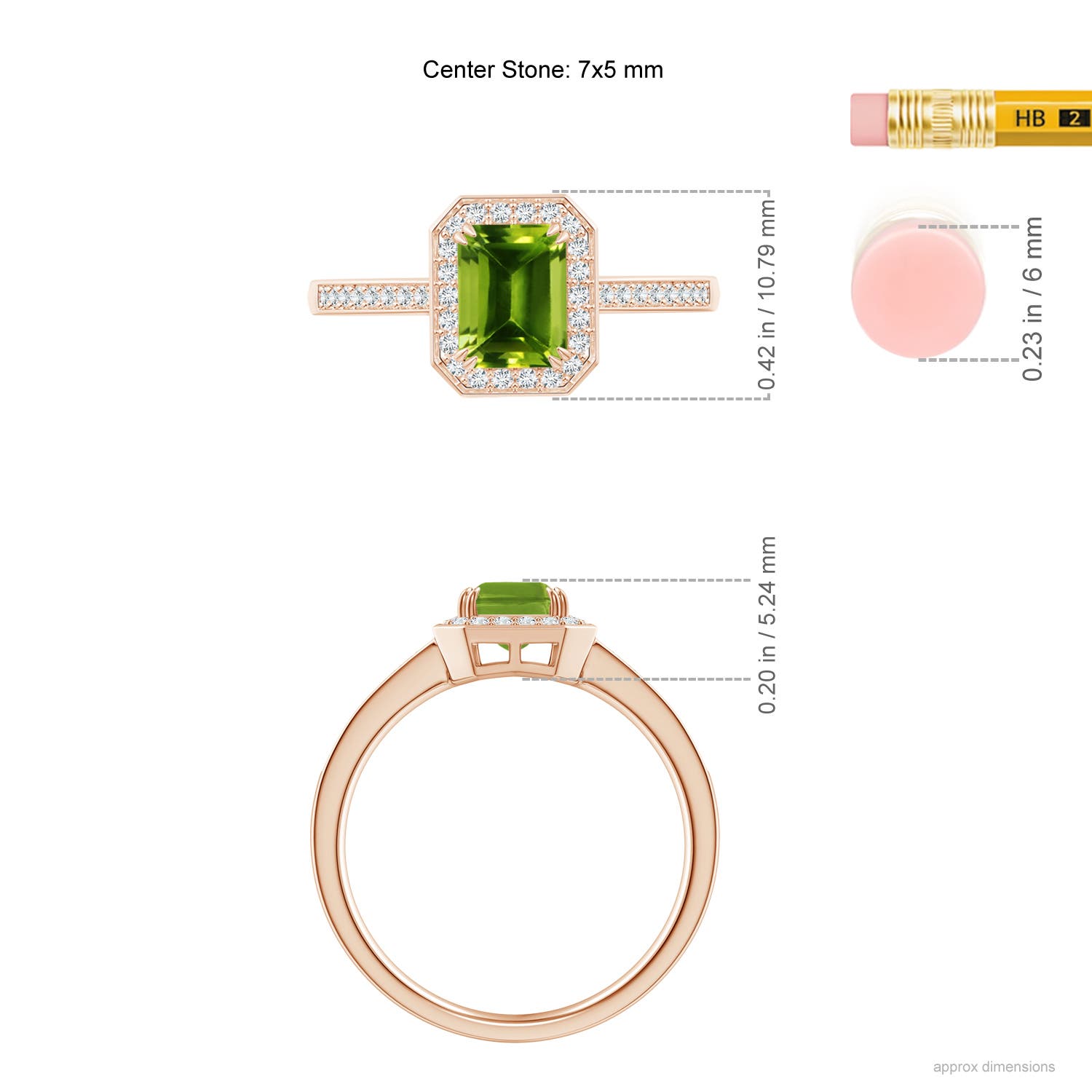 AAAA - Peridot / 1.19 CT / 14 KT Rose Gold