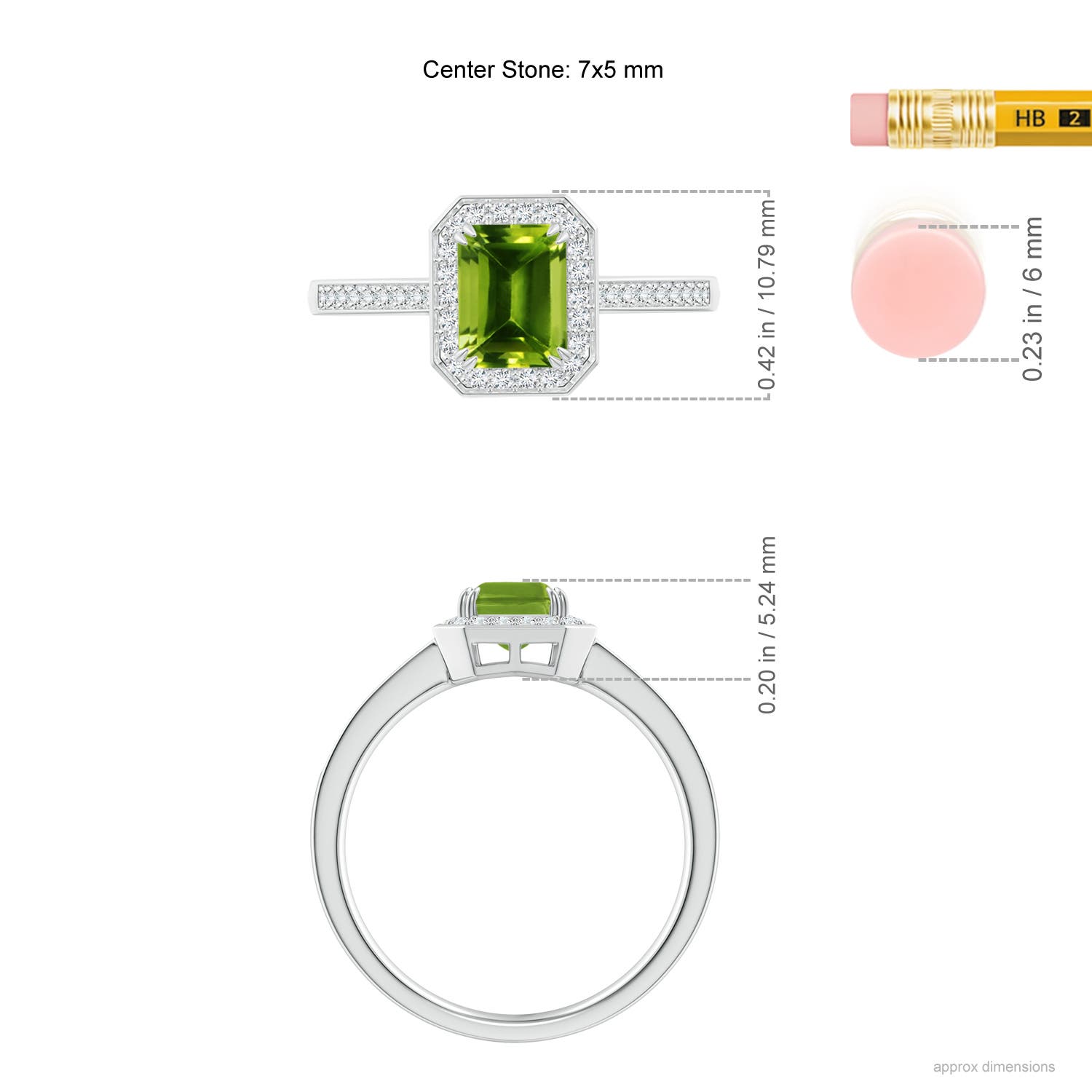 AAAA - Peridot / 1.19 CT / 14 KT White Gold