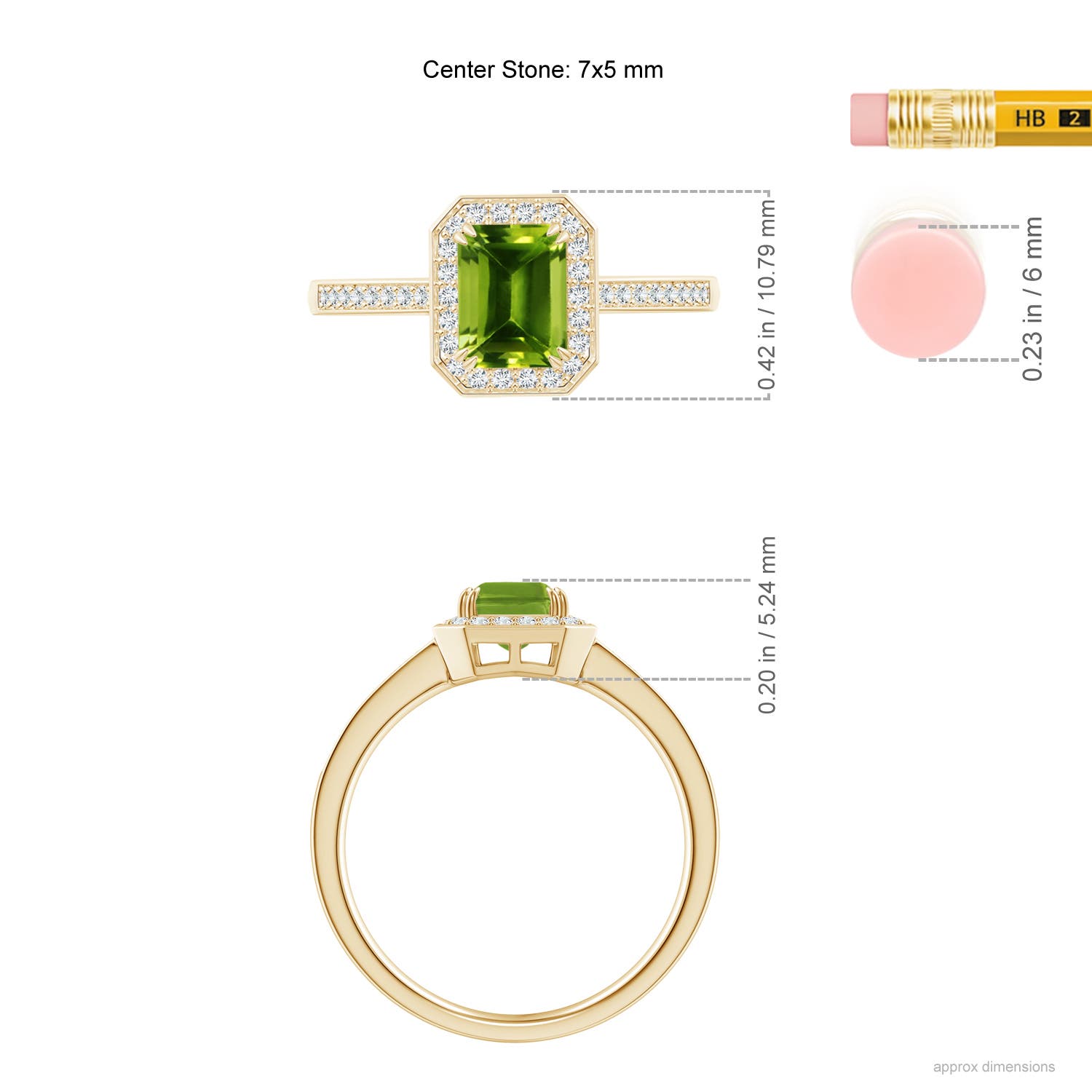 AAAA - Peridot / 1.19 CT / 14 KT Yellow Gold