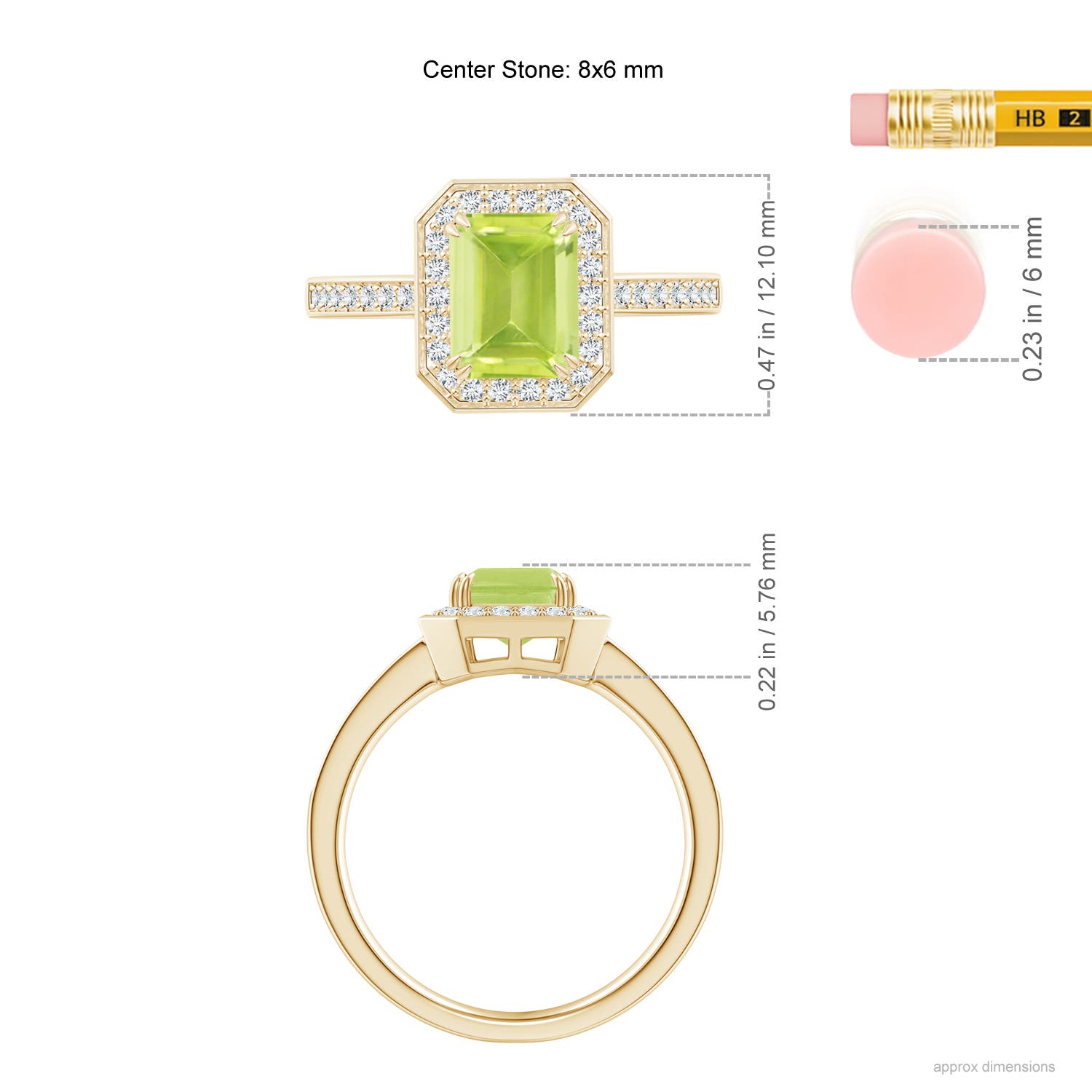 A - Peridot / 1.89 CT / 14 KT Yellow Gold