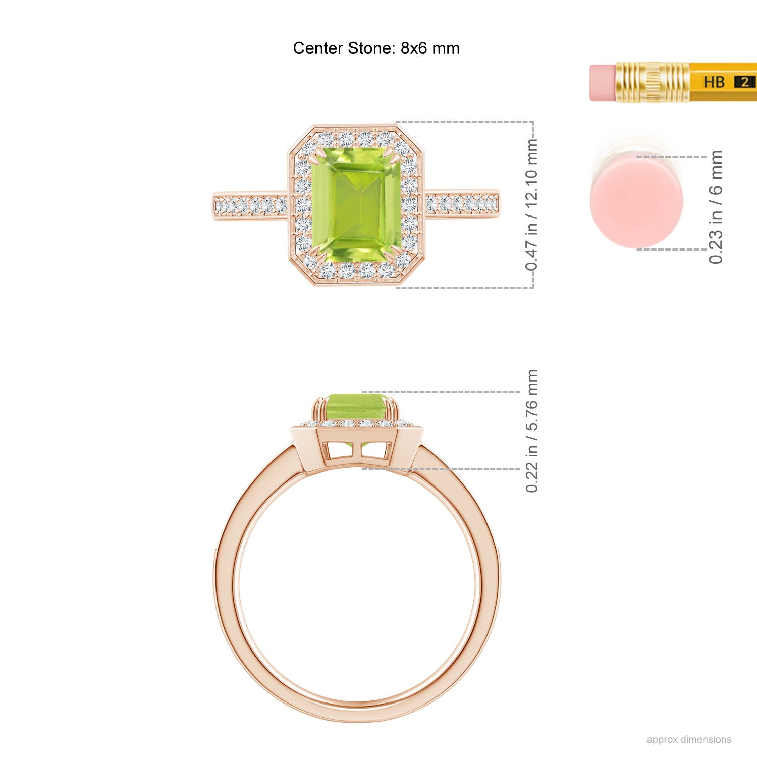 AA - Peridot / 1.89 CT / 14 KT Rose Gold